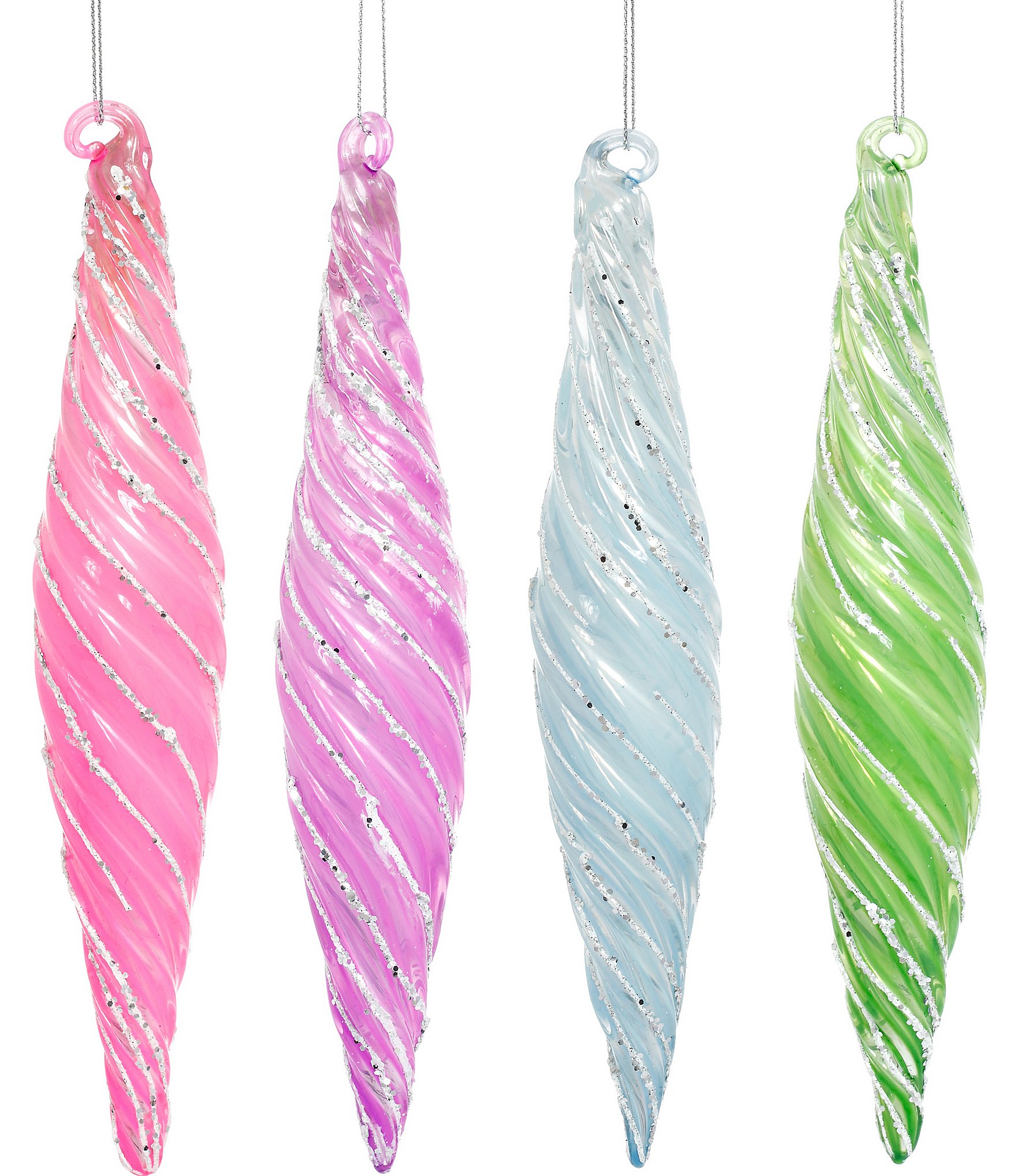 Mark Roberts Holiday Collection Swirl Icicle Finial Ornament, Set of 12