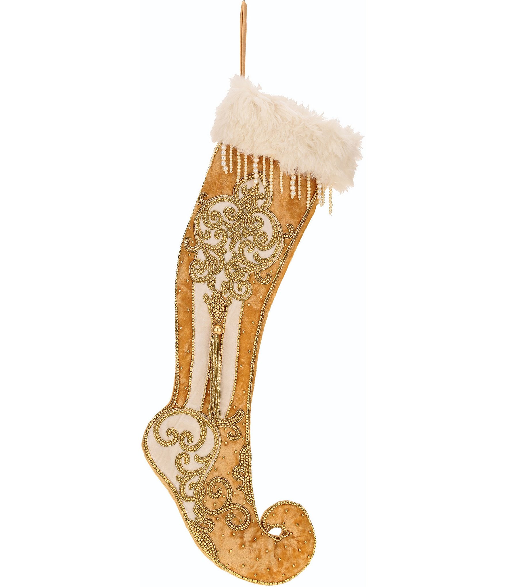 Mark Roberts Holiday Collection Swirl Tassel Stocking | Dillard's