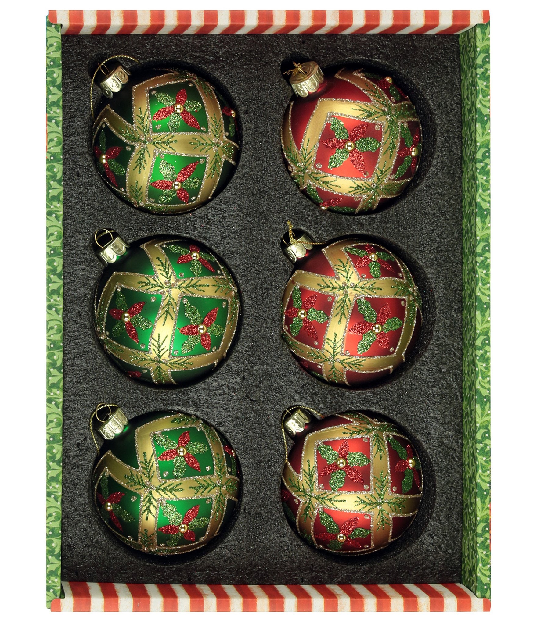 Mark Roberts Holly Diamond Ornament, Box of 6