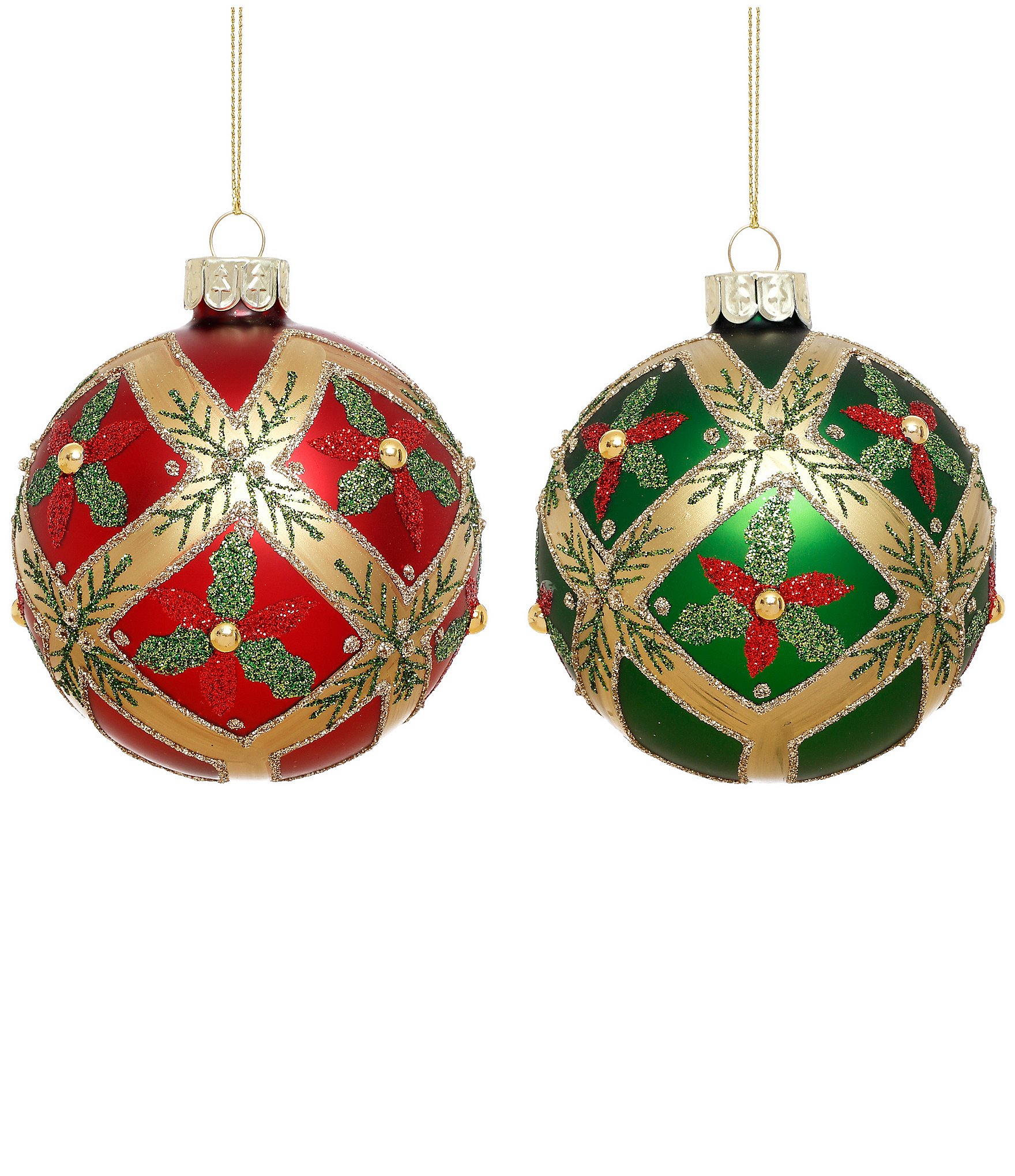 Mark Roberts Holly Diamond Ornament, Box of 6