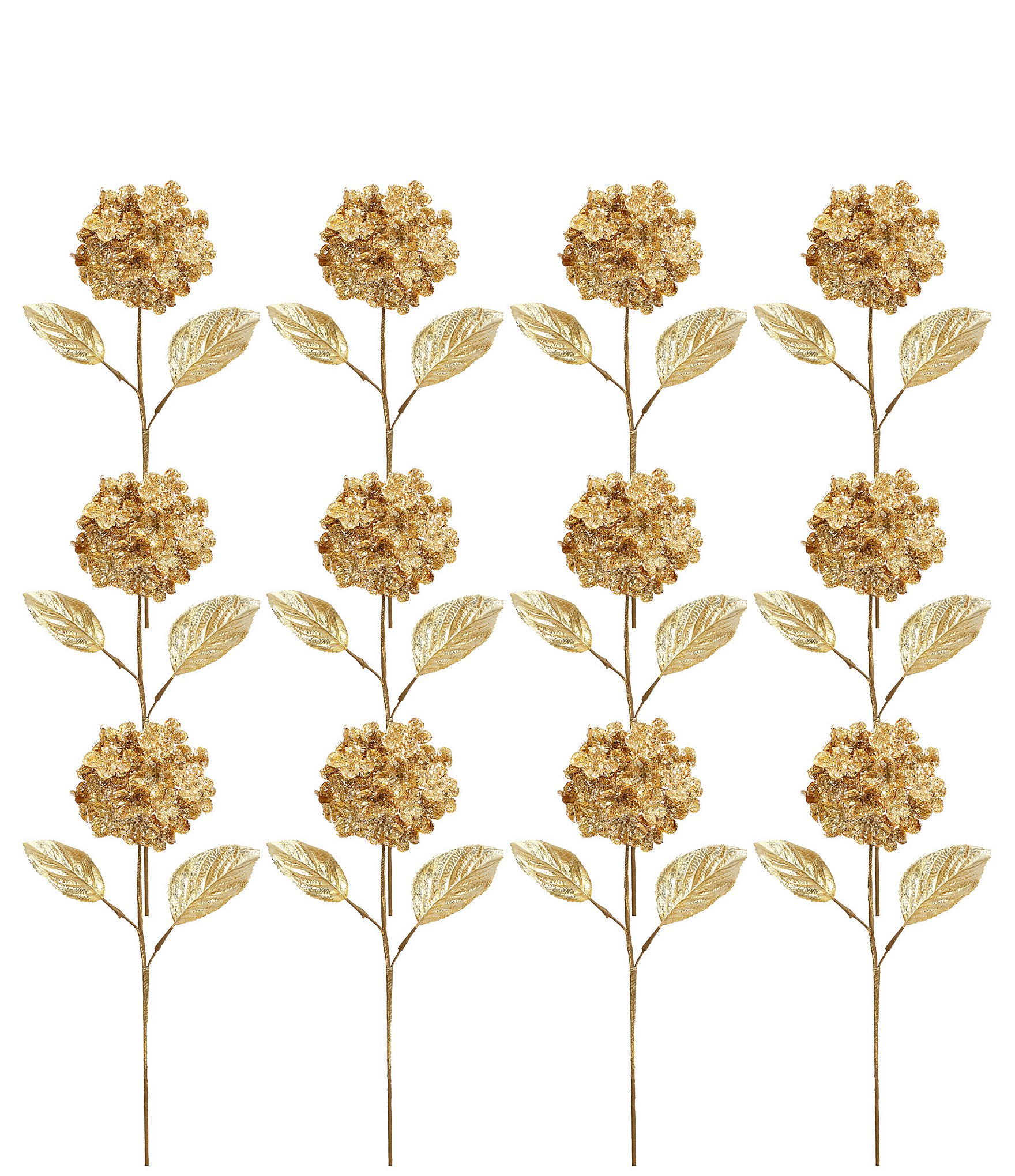 Mark Roberts Hydrangea Spray Gold Set of 12
