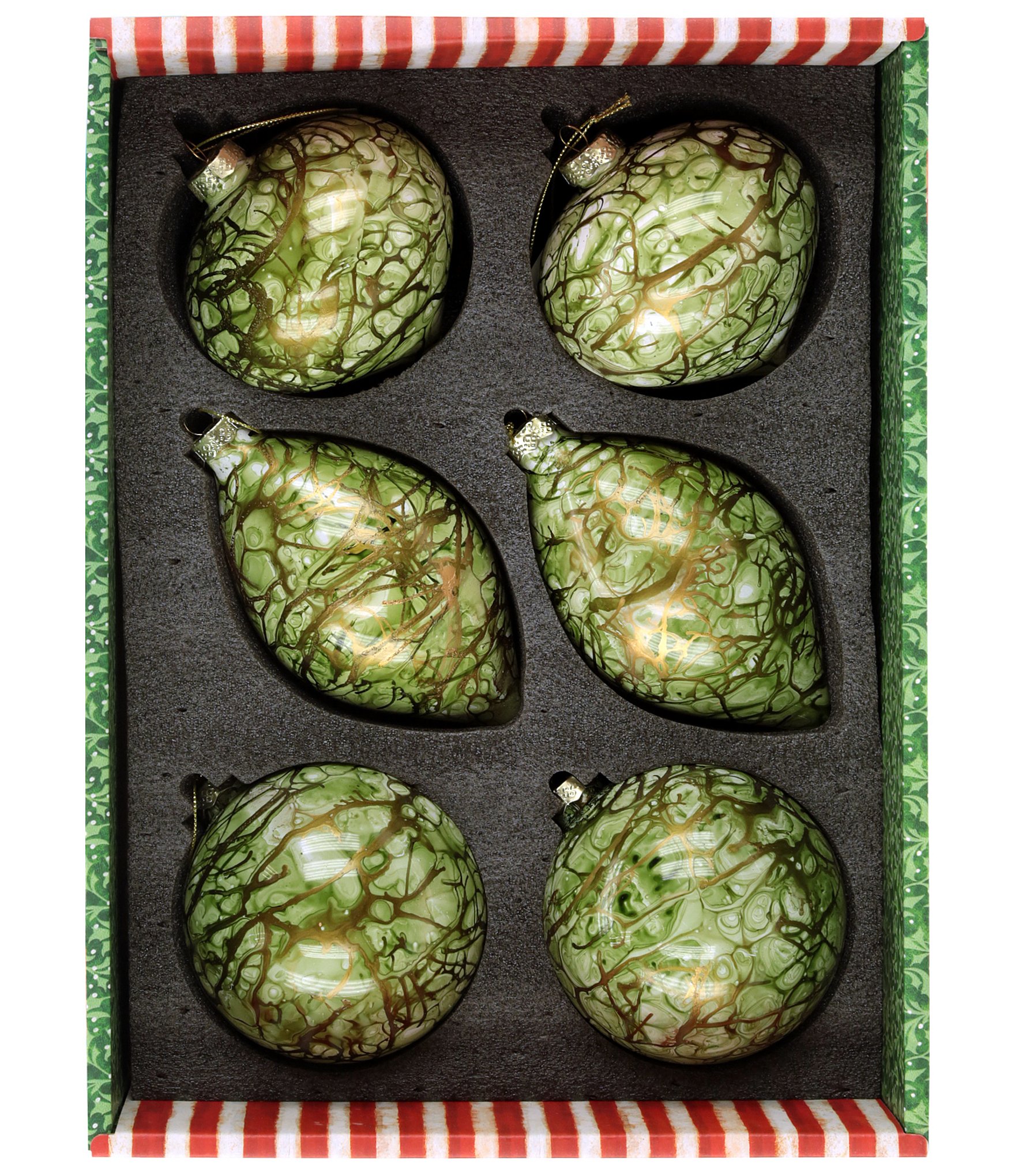 Mark Roberts Marbled Art Ornament Box of 6