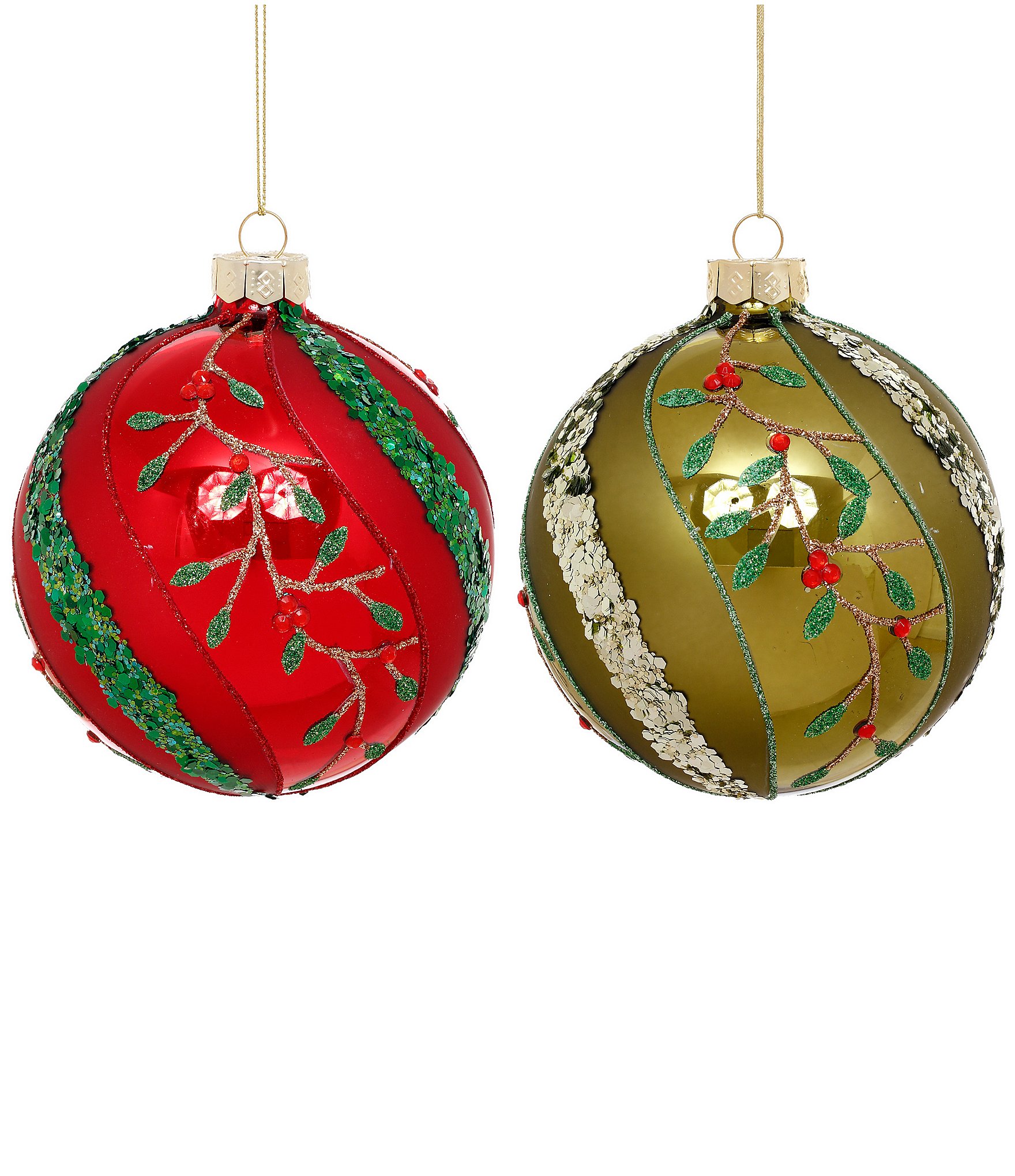 Mark Roberts Mistletoe Twist Ornament, Box of 6