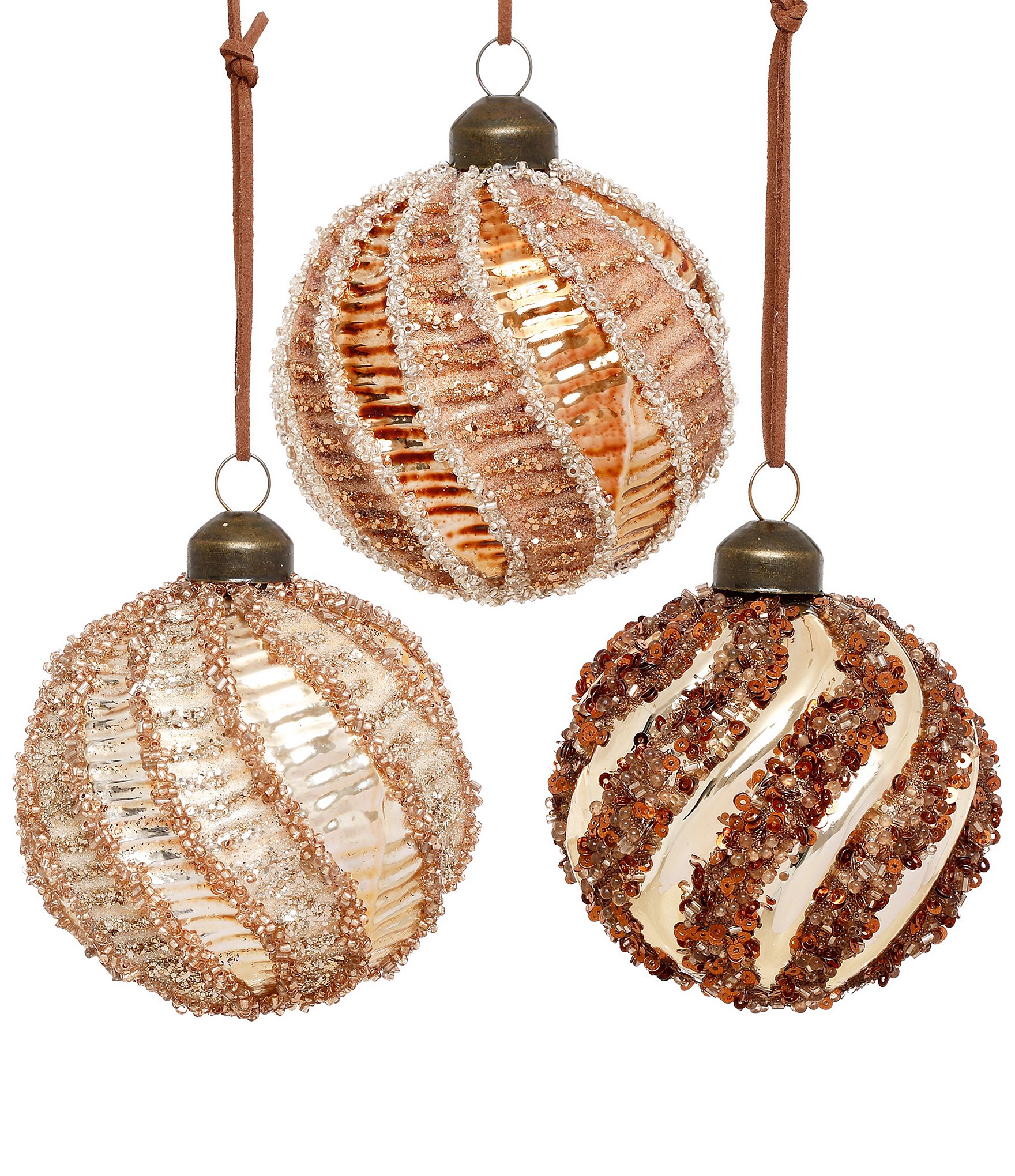 Mark Roberts Sequin Spiral Ornament Box of 6