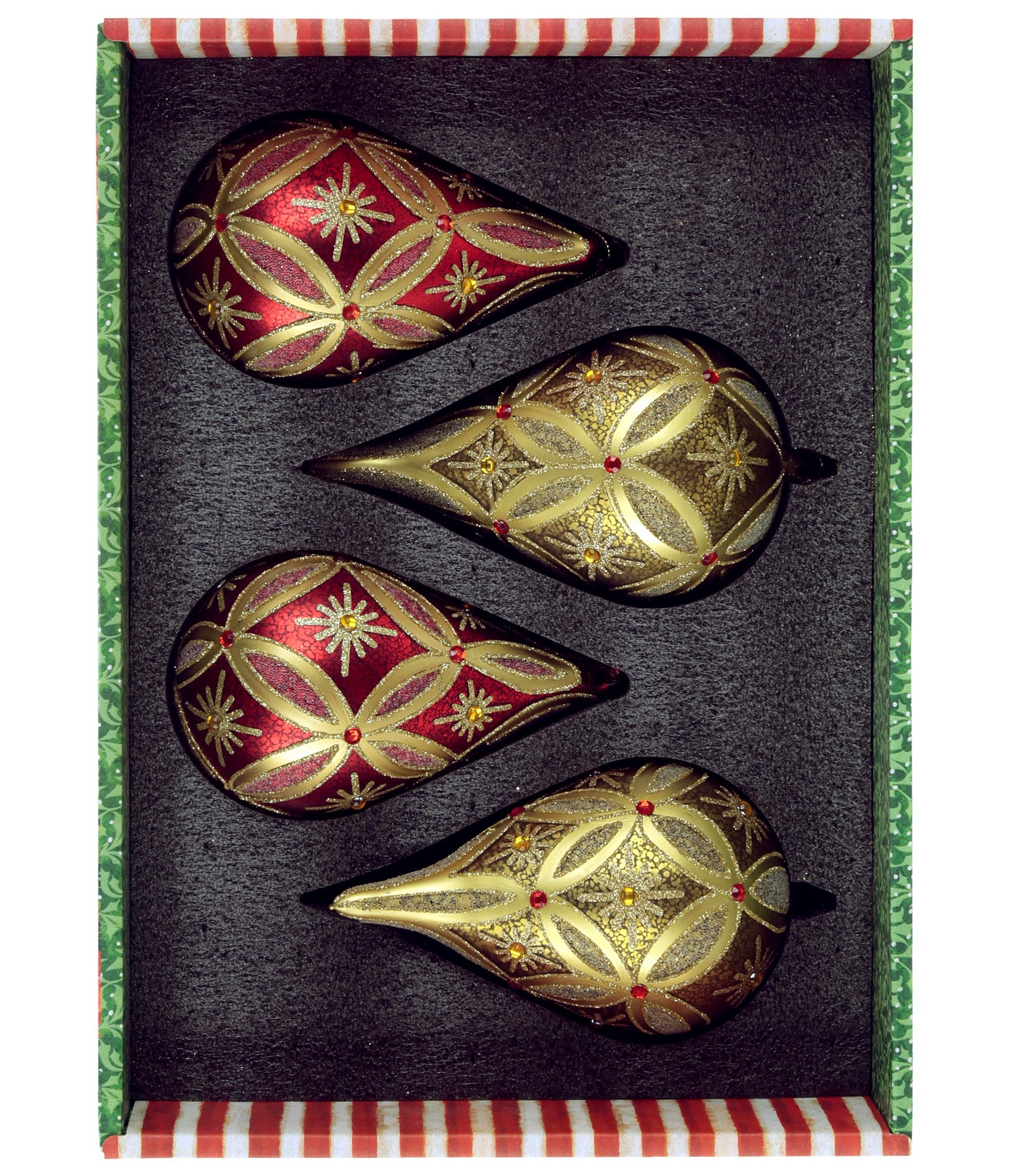 Mark Roberts Snowflake Teardrop Ornament, Box Of 4
