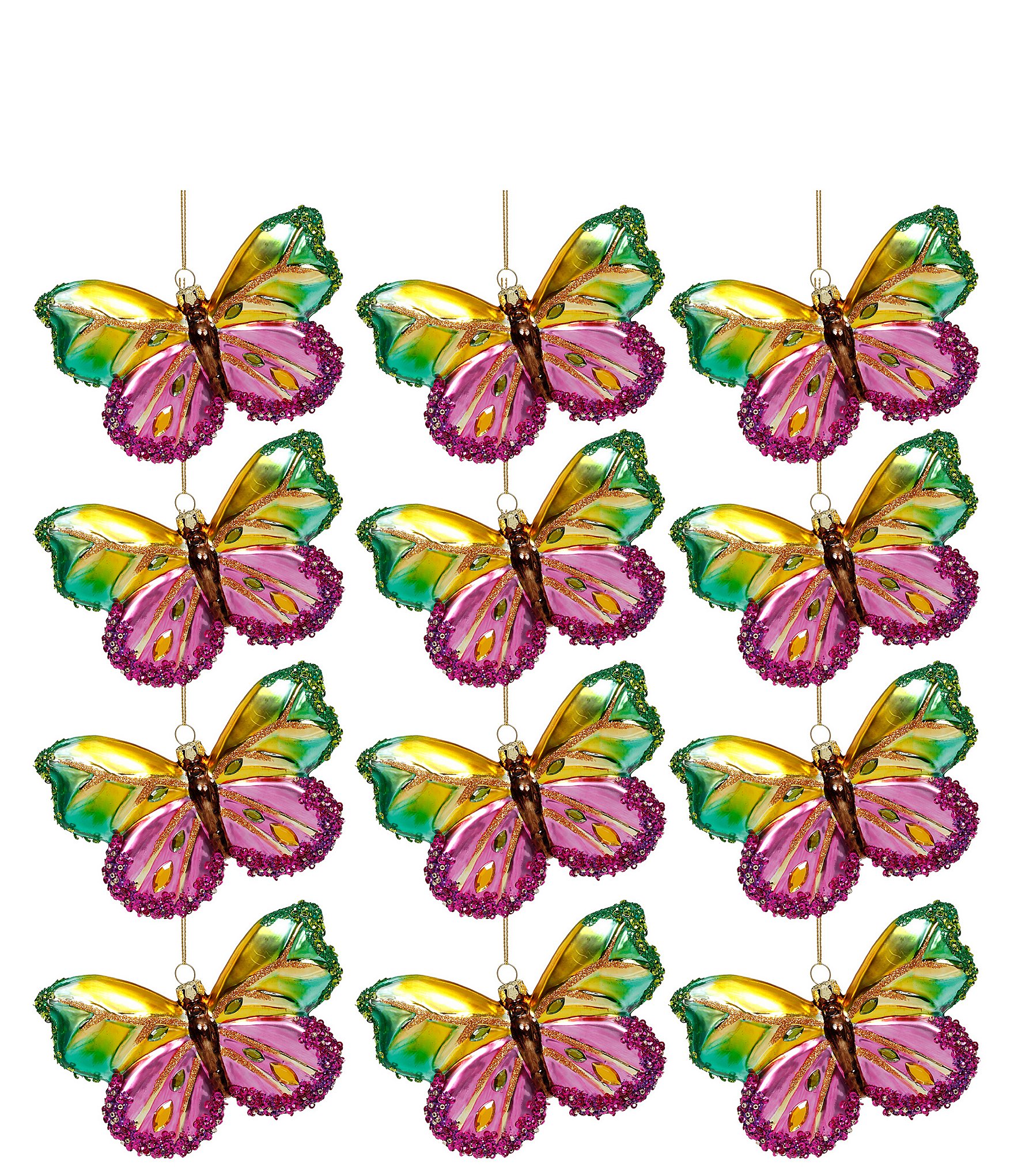 Mark Roberts Sparkle Butterfly Ornament Set Of 12