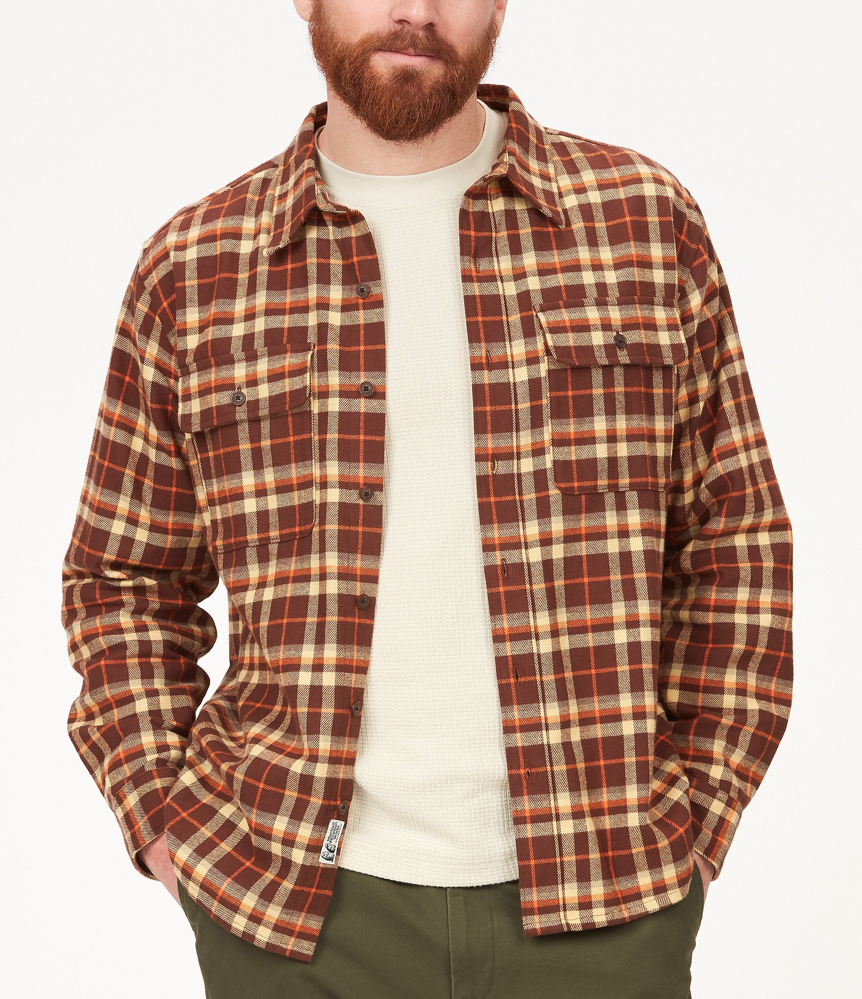 Marmot Incline Heavyweight Flannel Shirt in Orange for Men