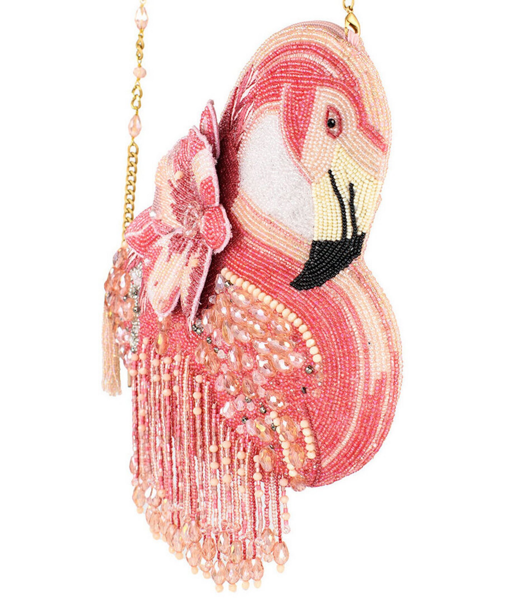 Mary Frances A Leg To Stand On Flamingo Beaded Crossbody Bag