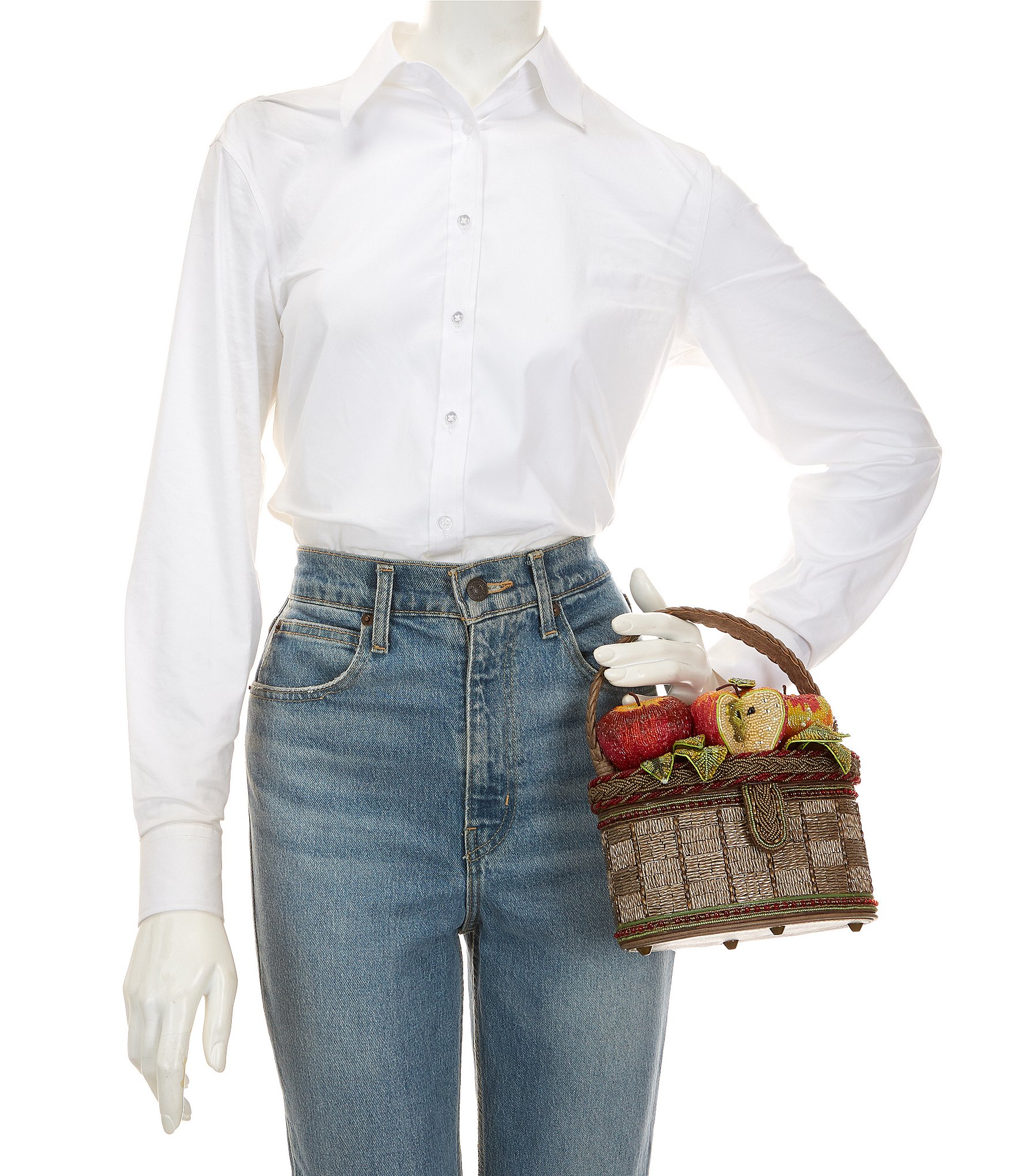 Mary Frances Apple Orchard Basket Inspired Top Handle Bag