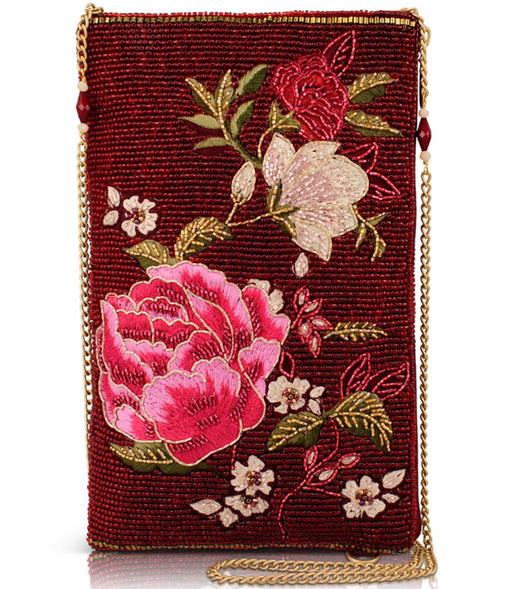 Mary Frances Eastern Bloom Beaded Versatile Crossbody Bag