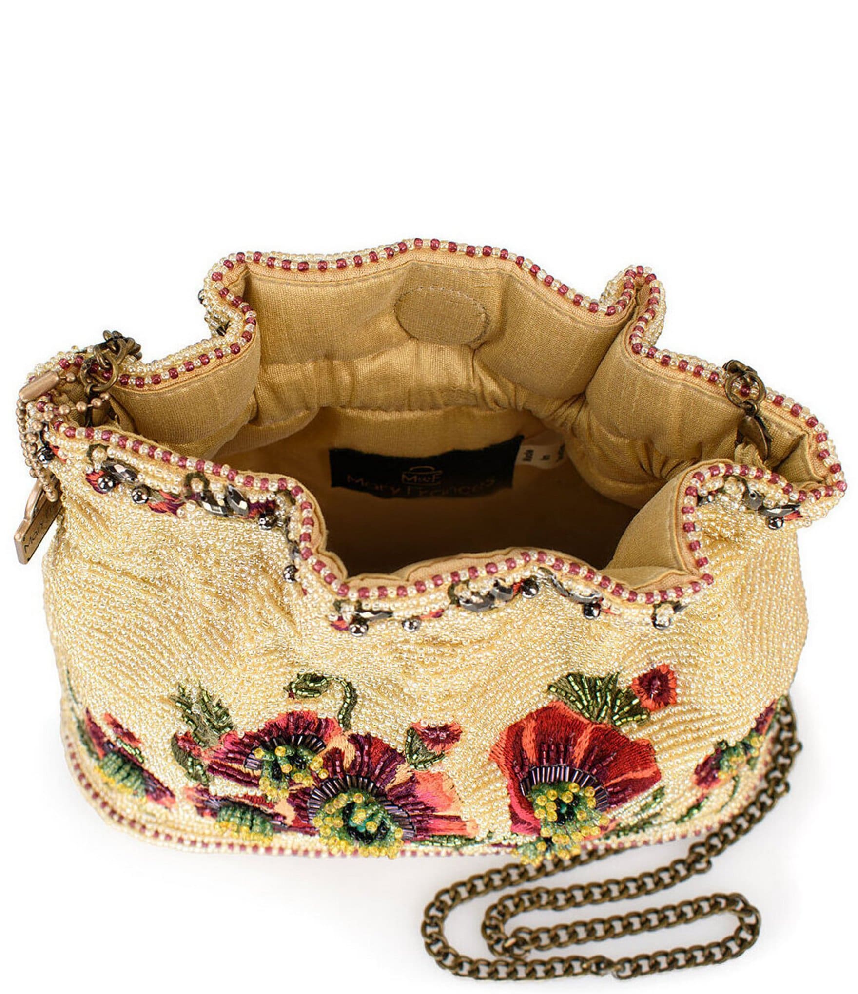 Mary Frances In the Wild Beaded Crossbody Bucket Bag