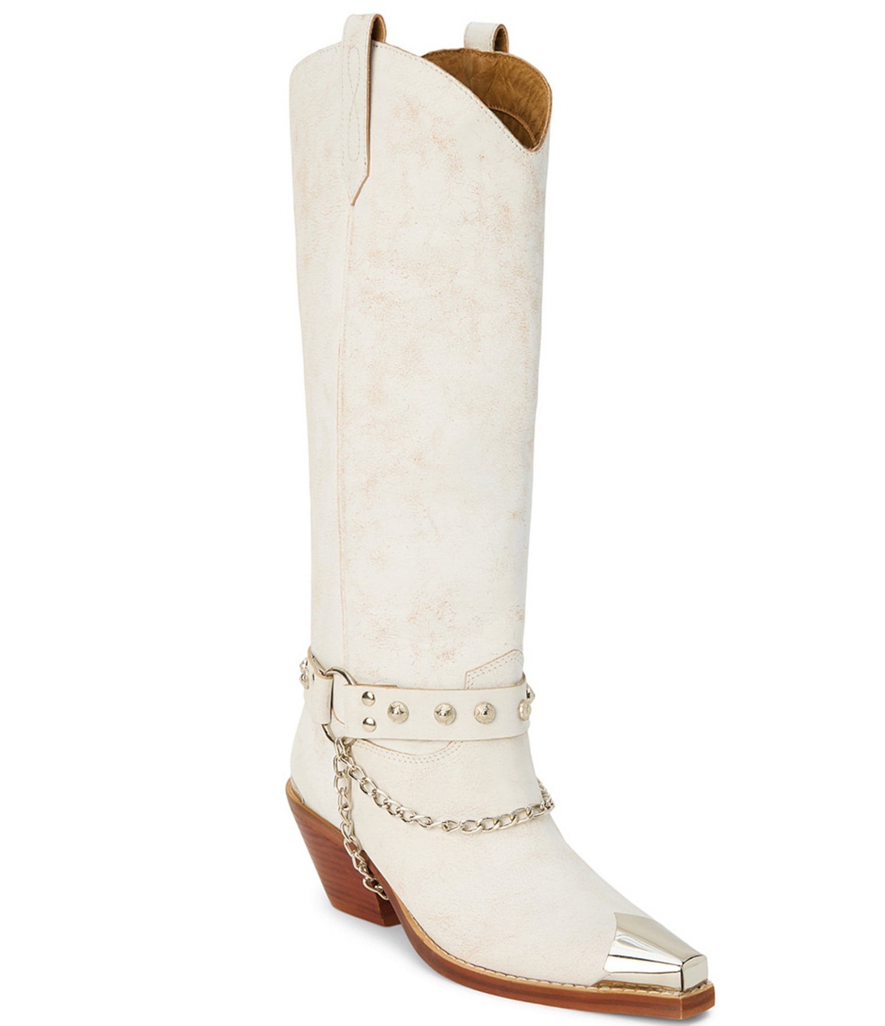 Matisse Brazen Leather Studded Chain Harness Cap Toe Western Matisse Brazen Leather Studded Chain Harness Cap Toe Western