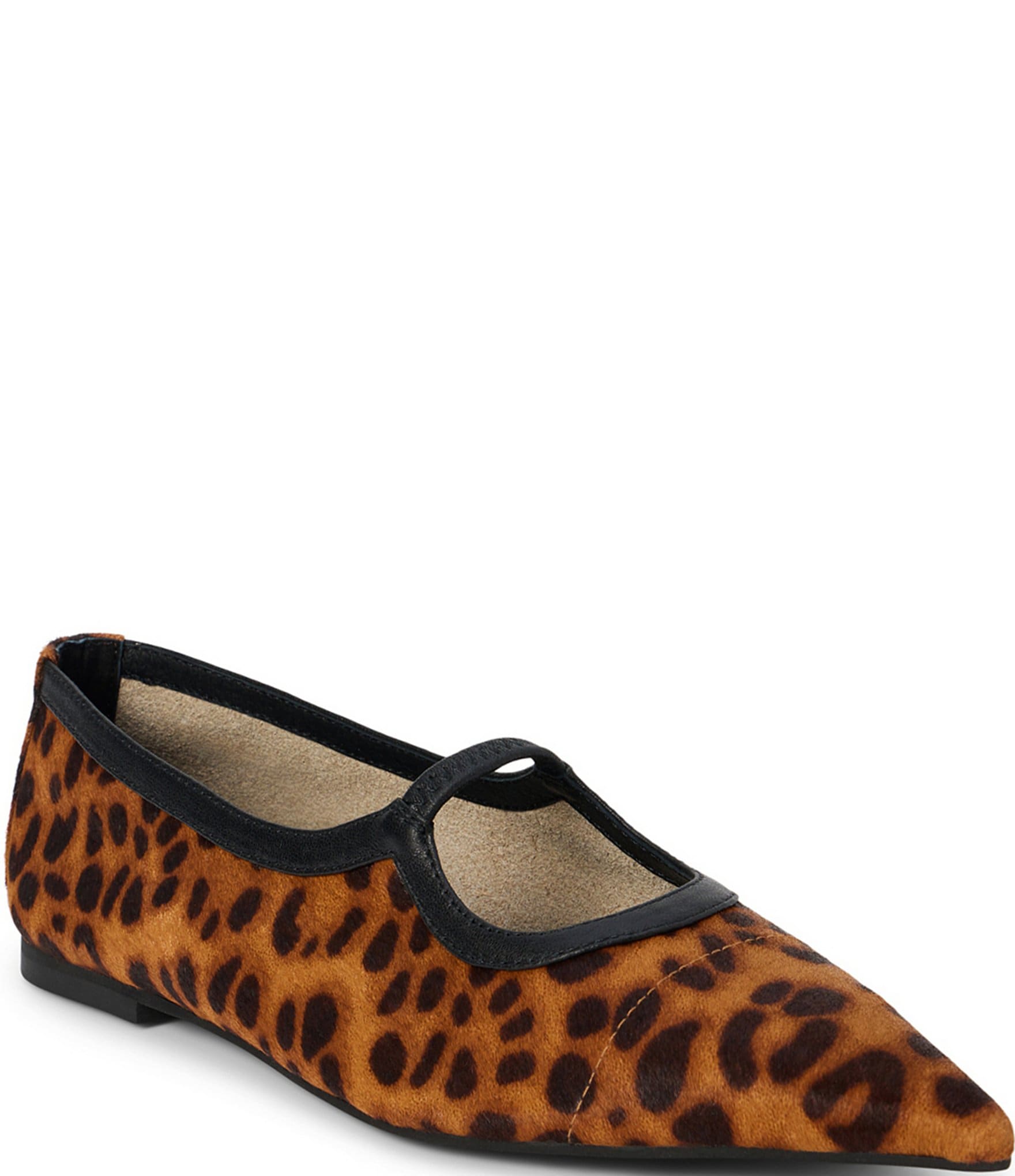 Animal orders printed leather pointed toes handmade flat ballets