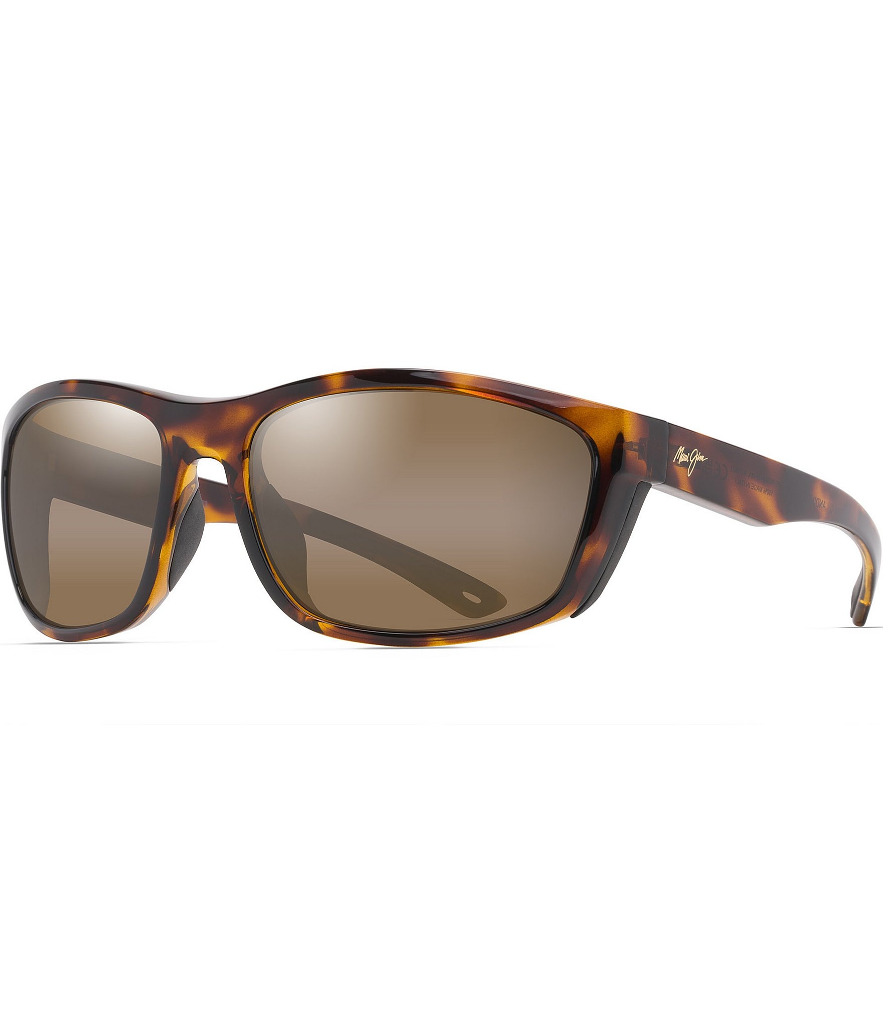 Maui Jim Unisex Nuu Landing PolarizedPlus2® 62mm Tortoise Wrap Sunglasses