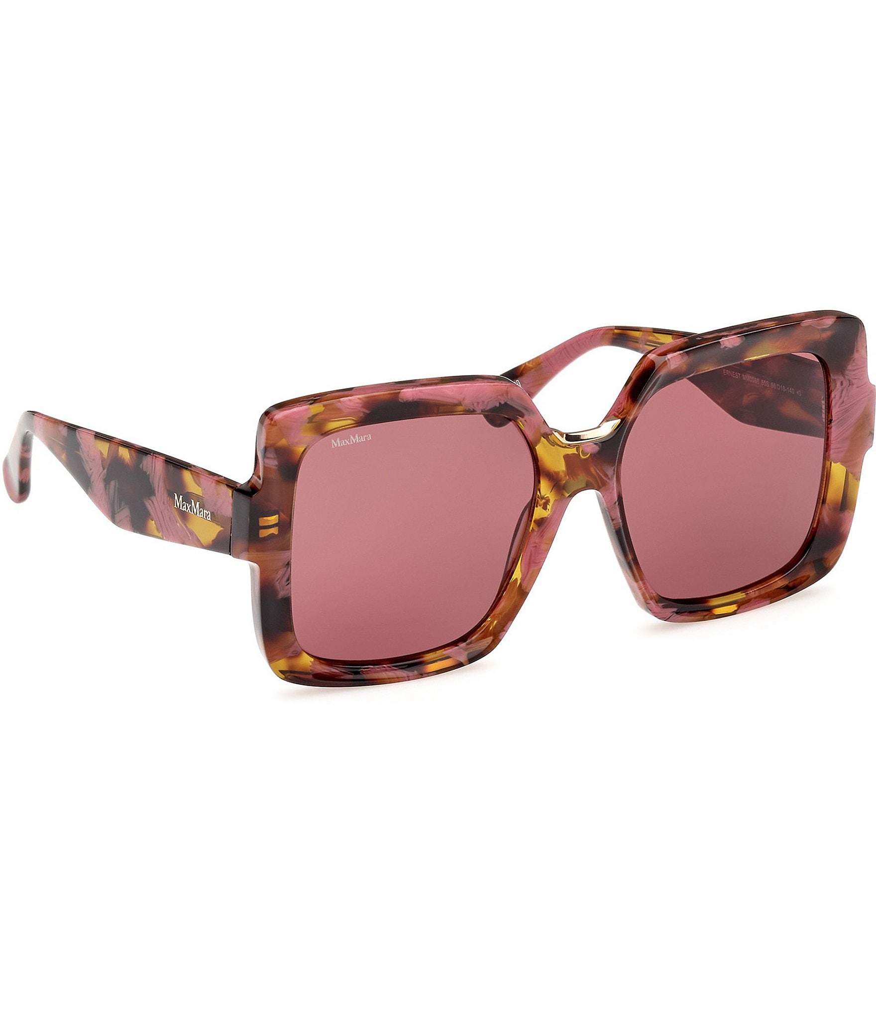 MaxMara Ernest 56mm Tortoise Print Square Sunglasses