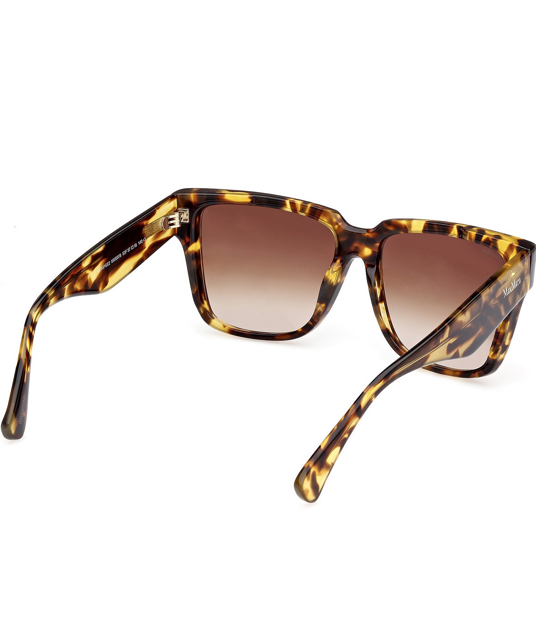 MaxMara Women's Glimpse2 57mm Tortoise Print Square Sunglasses