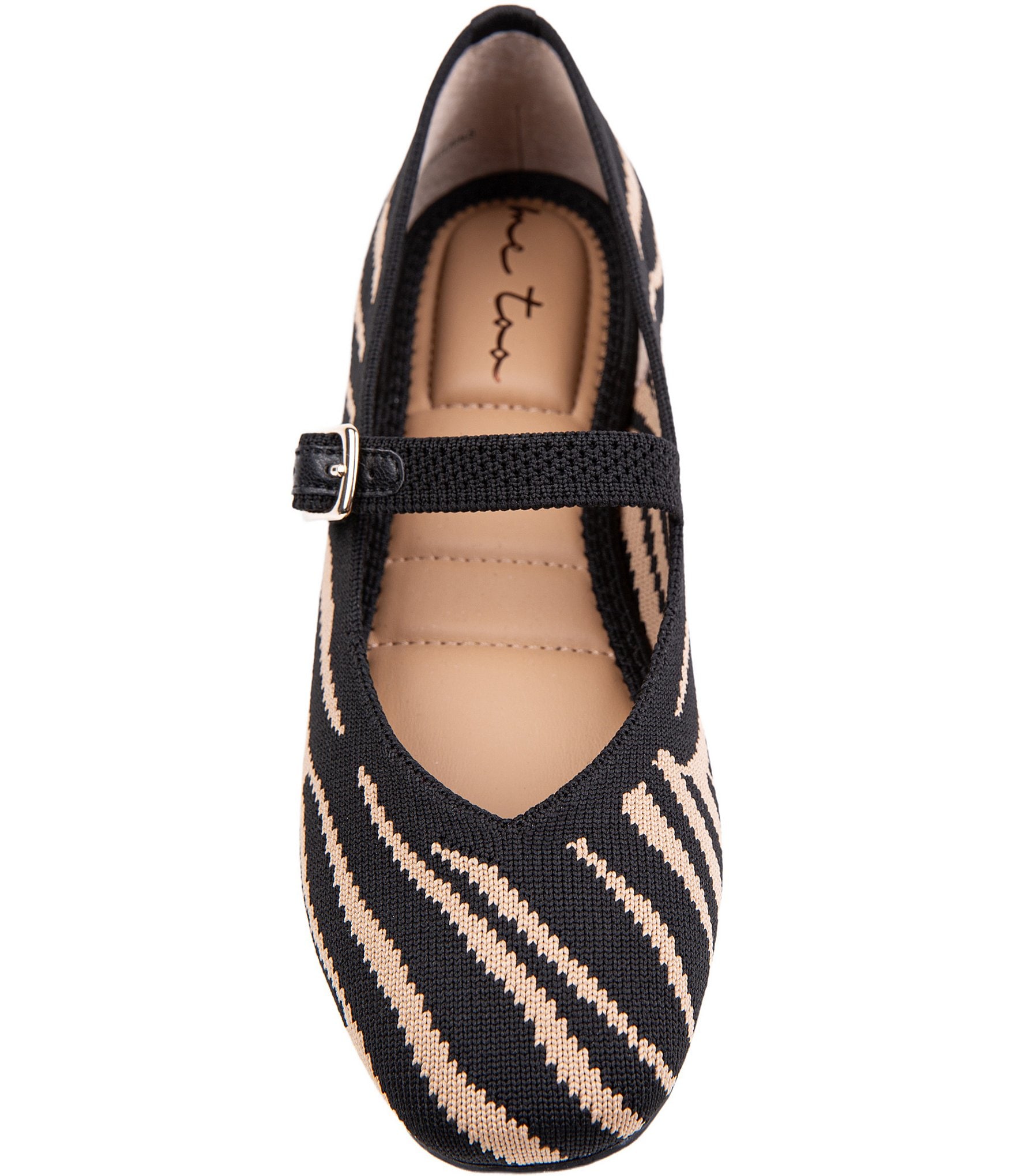 Me Too Serenity Zebra Print Mesh Mary Jane Ballet Flats