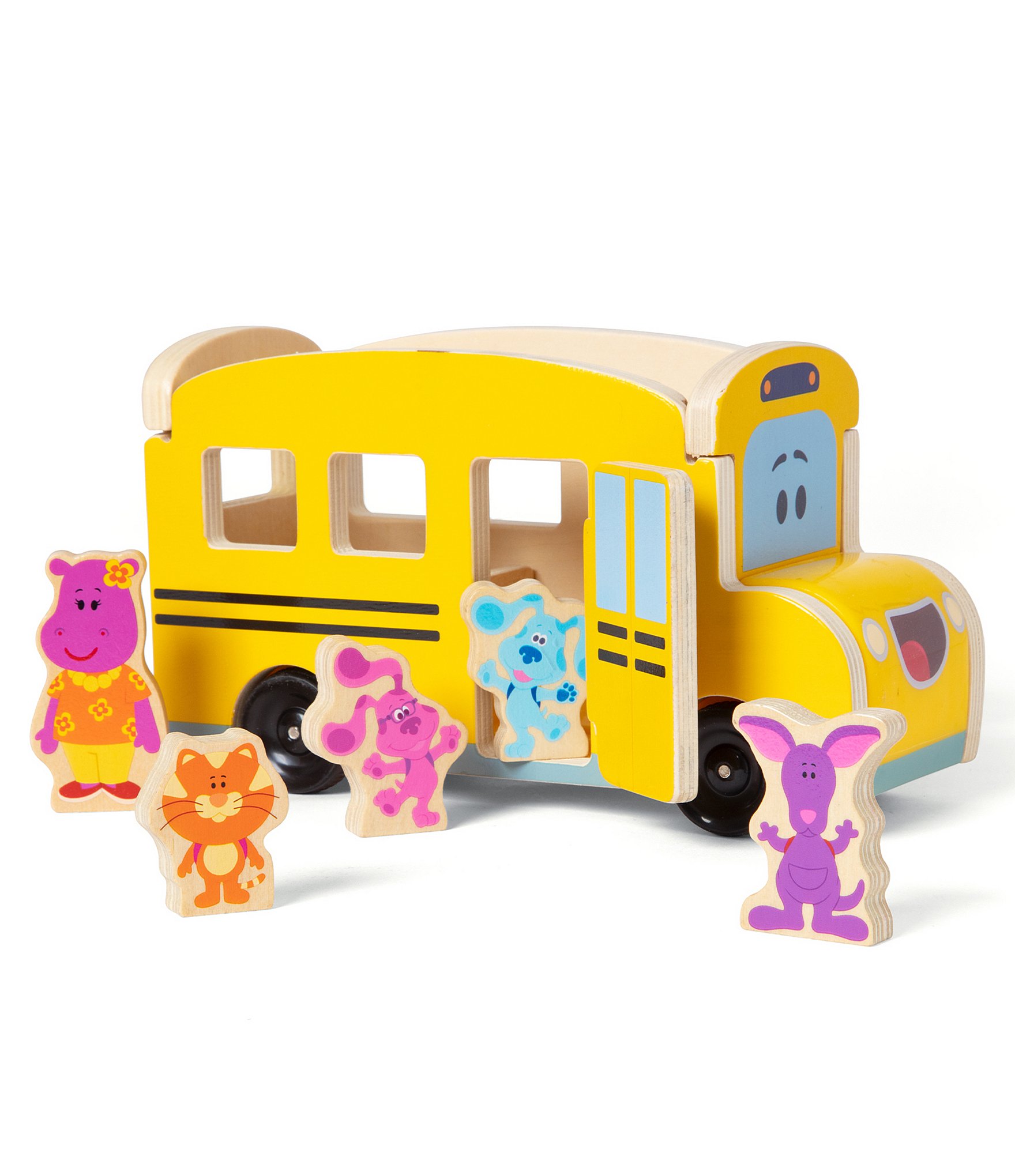 Melissa & Doug Blues Clues & You! Wooden Pull-Back School Bus