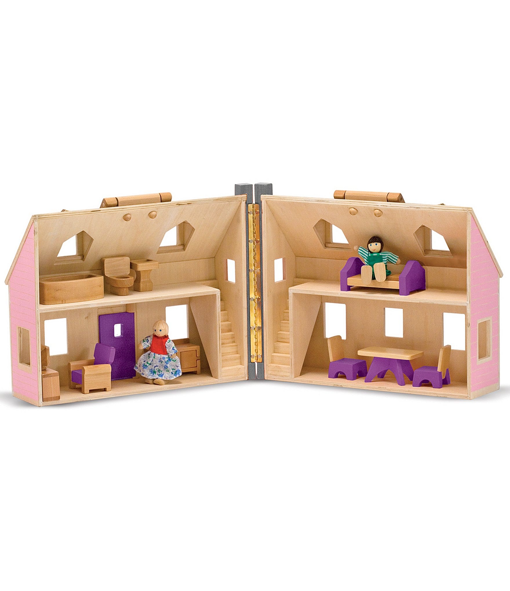 Melissa & Doug Fold & Go Mini Dollhouse Playset