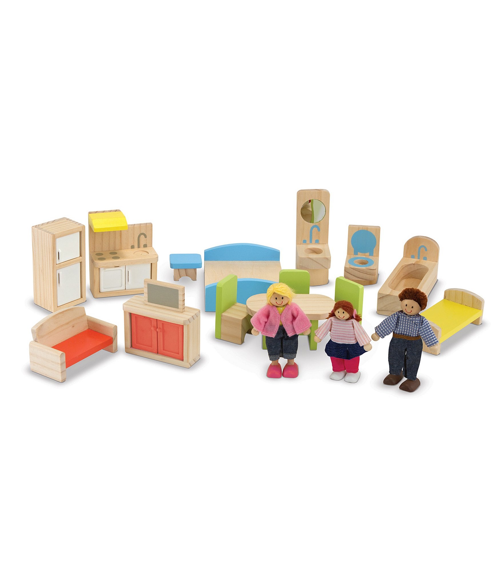 Melissa & Doug Hi-Rise Wooden Dollhouse and Furniture Set