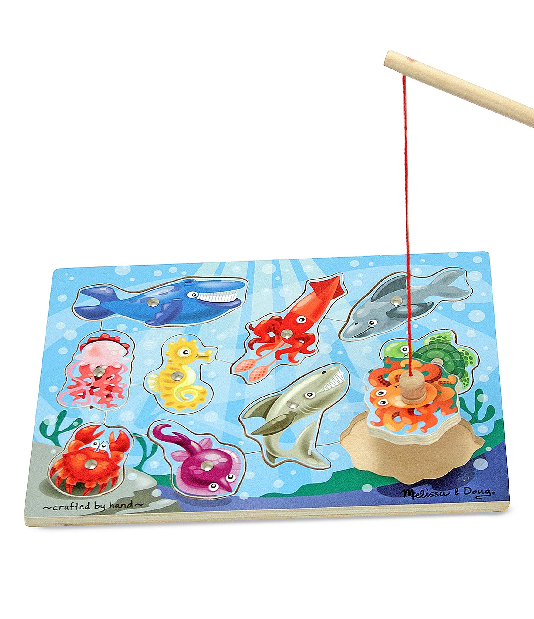 Melissa & Doug Magnetic Wooden Fishing Game and Puzzle With Wooden Ocean  Animal Magnets | Magnetic Fishing Game, Ocean Animals Chunky Puzzle For