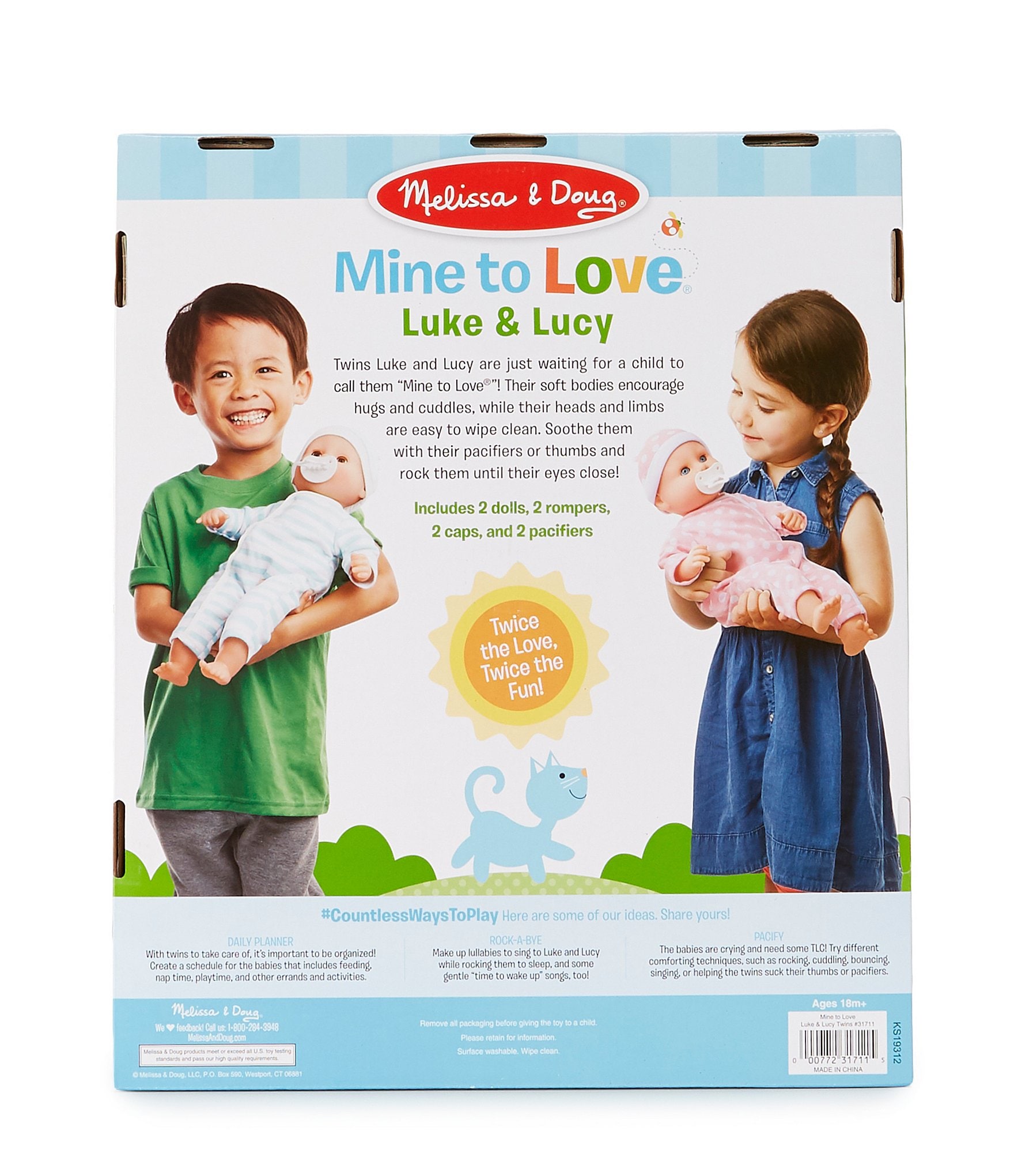 Melissa & Doug Mine to Love Twins Luke & Lucy Dolls