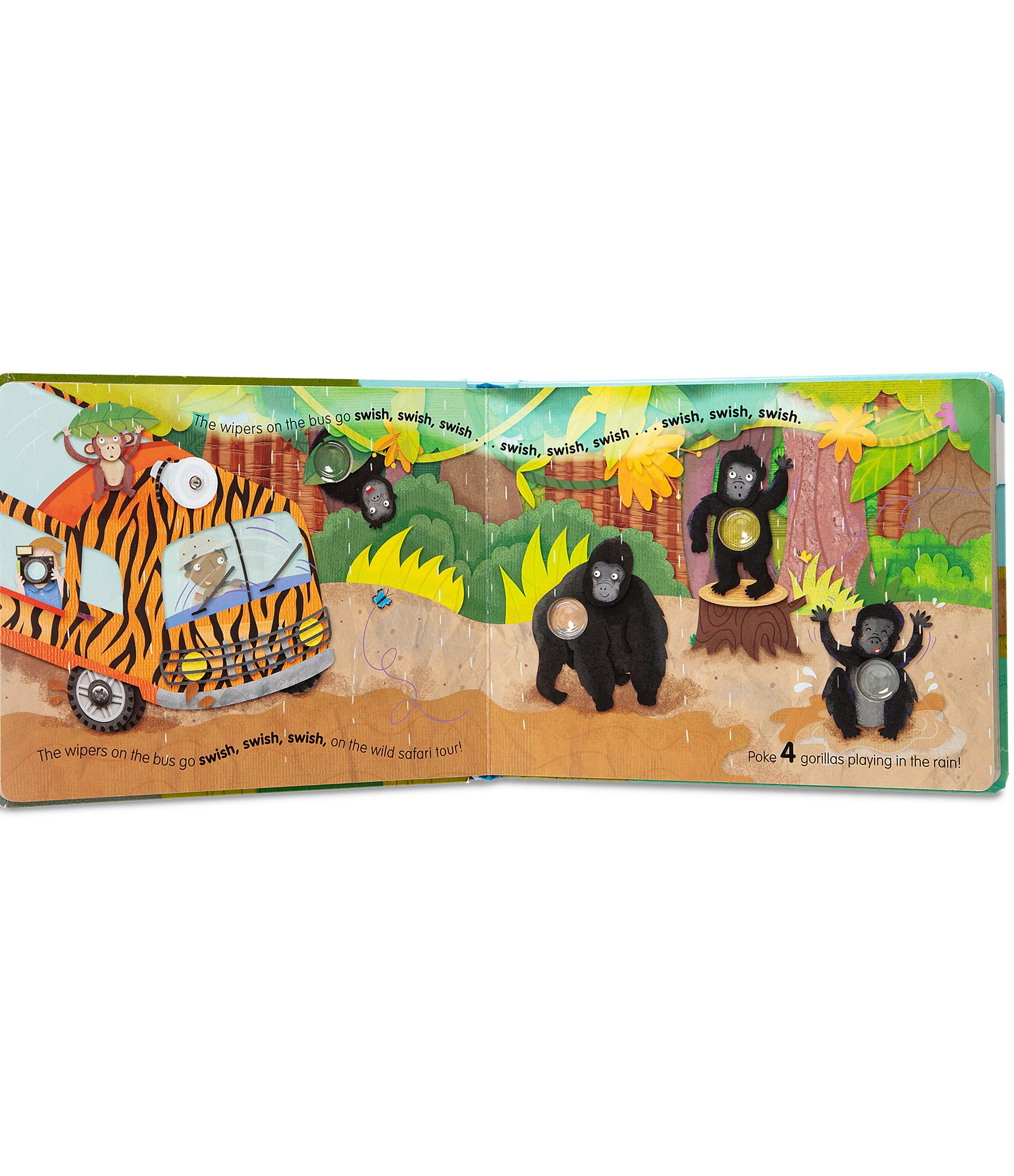 Melissa & Doug Poke-a-Dot - The Wheels on the Bus Wild Safari Board Book