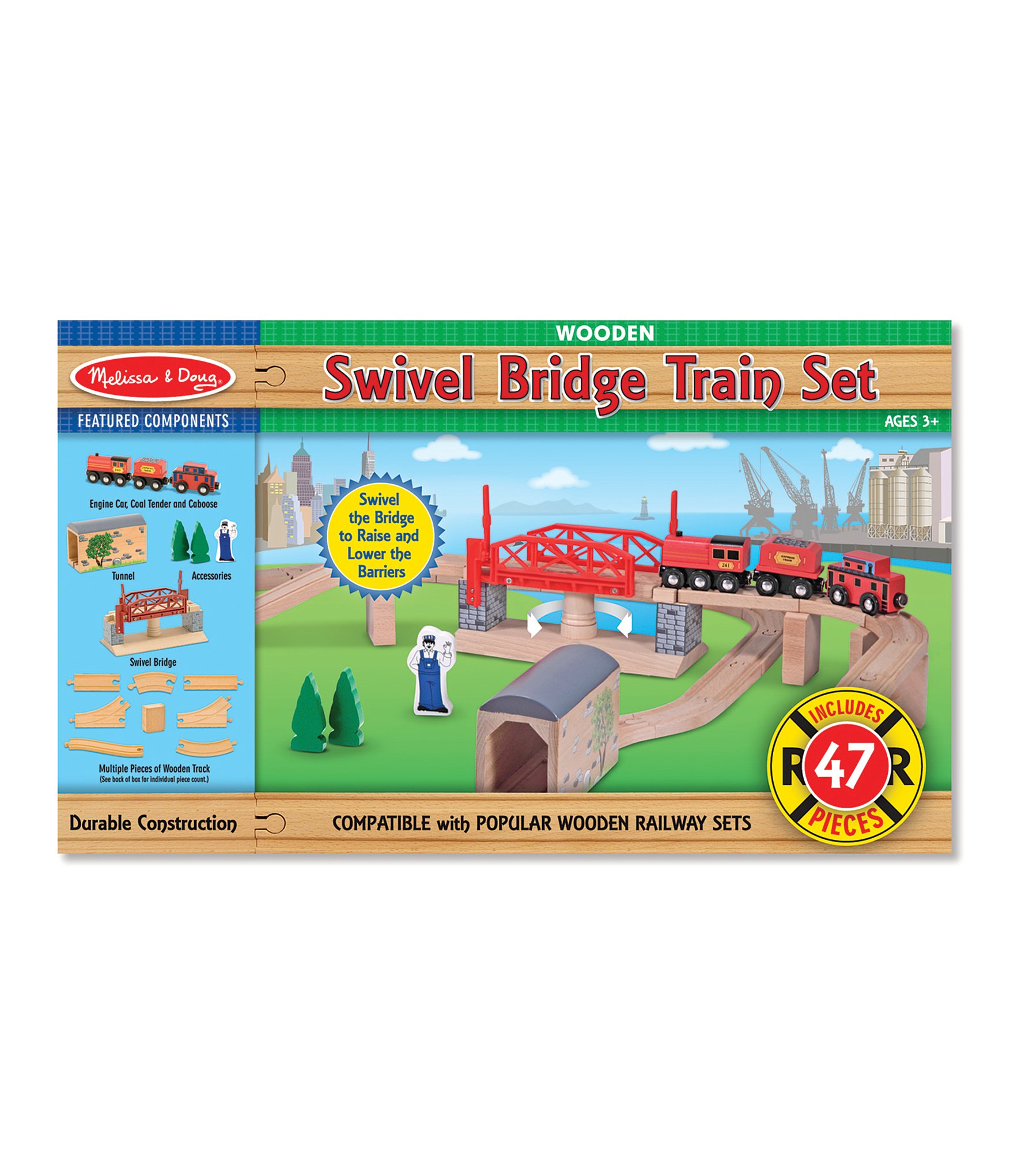 Melissa & Doug Swivel Bridge Train Set