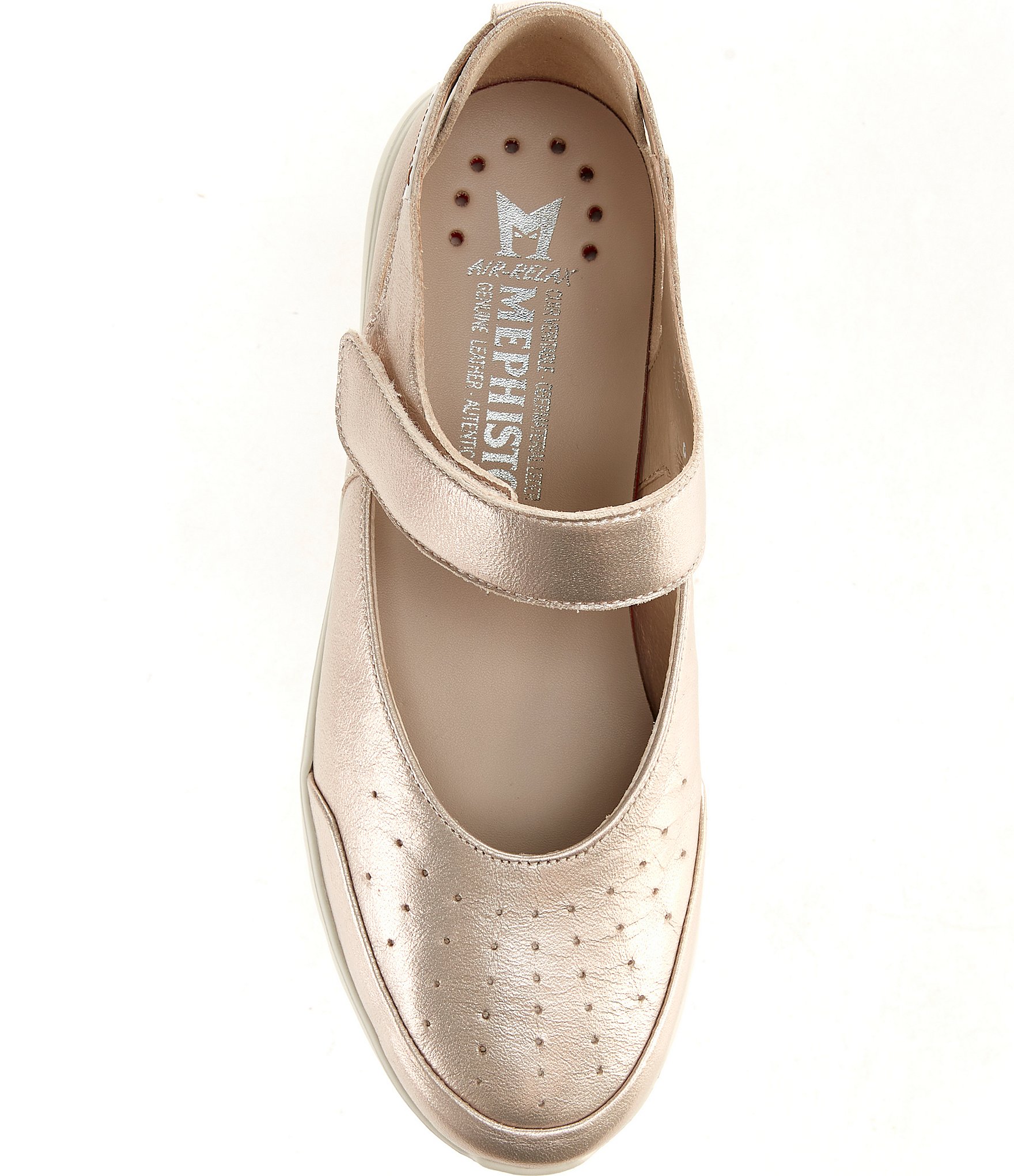 Mephisto Marsia Leather Mary Jane Wedge Pumps