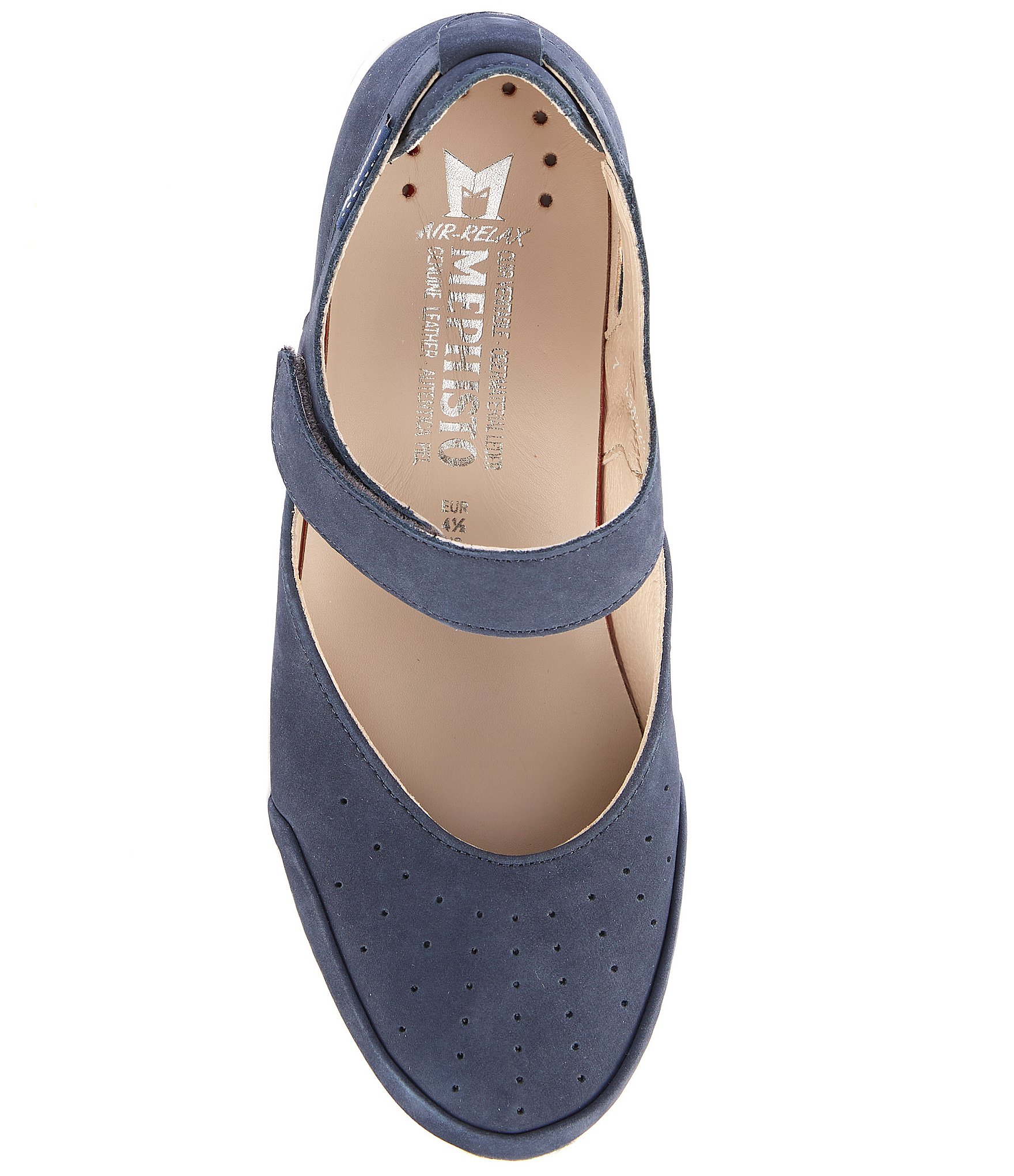 Mephisto Marsia Nubuck Suede Mary Jane Wedge Pumps