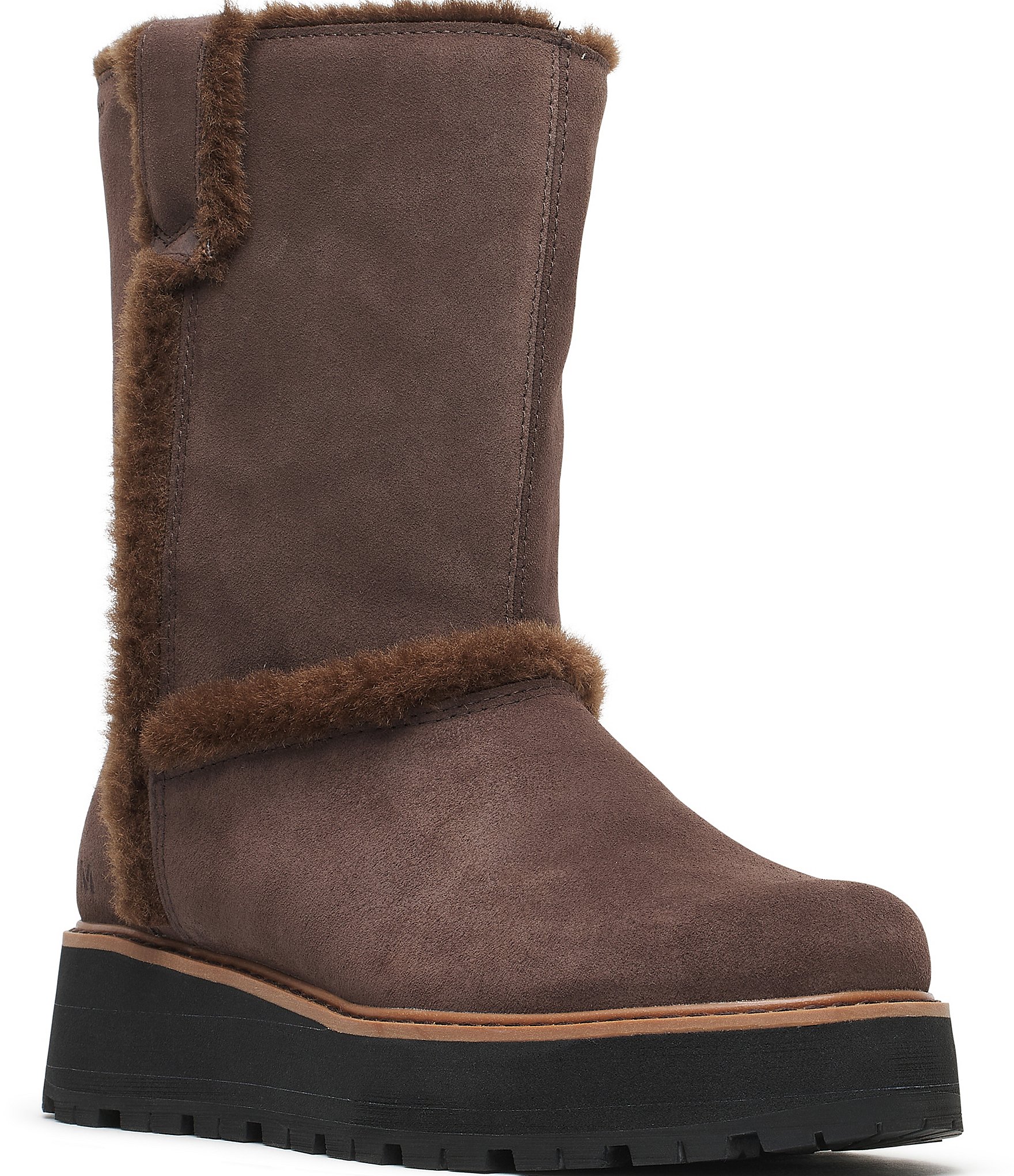 Merrell Women's Sugarloaf Pull On Waterproof Suede Faux Fur Lined Mid Calf Boots