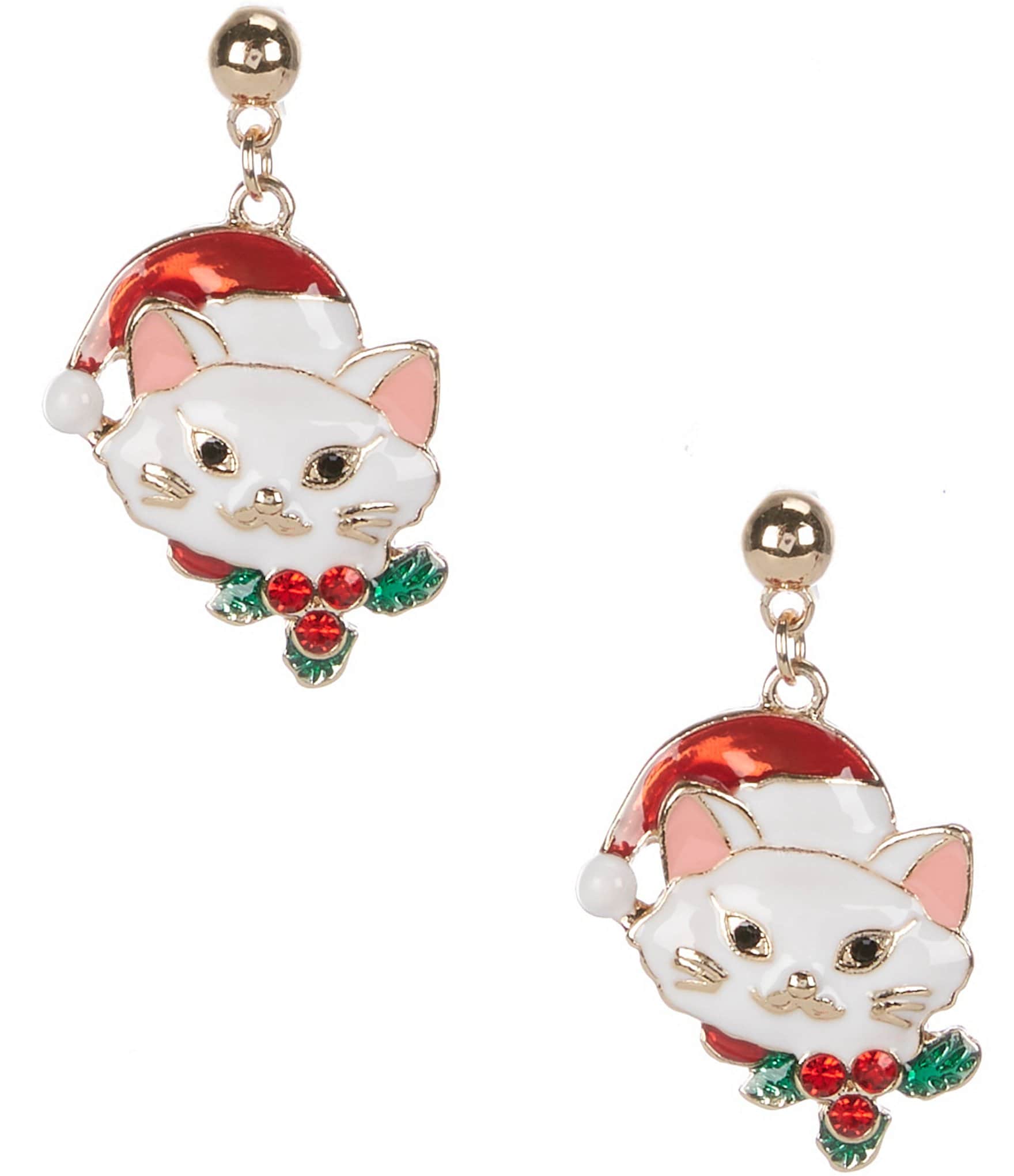 Christmas cat earrings hotsell