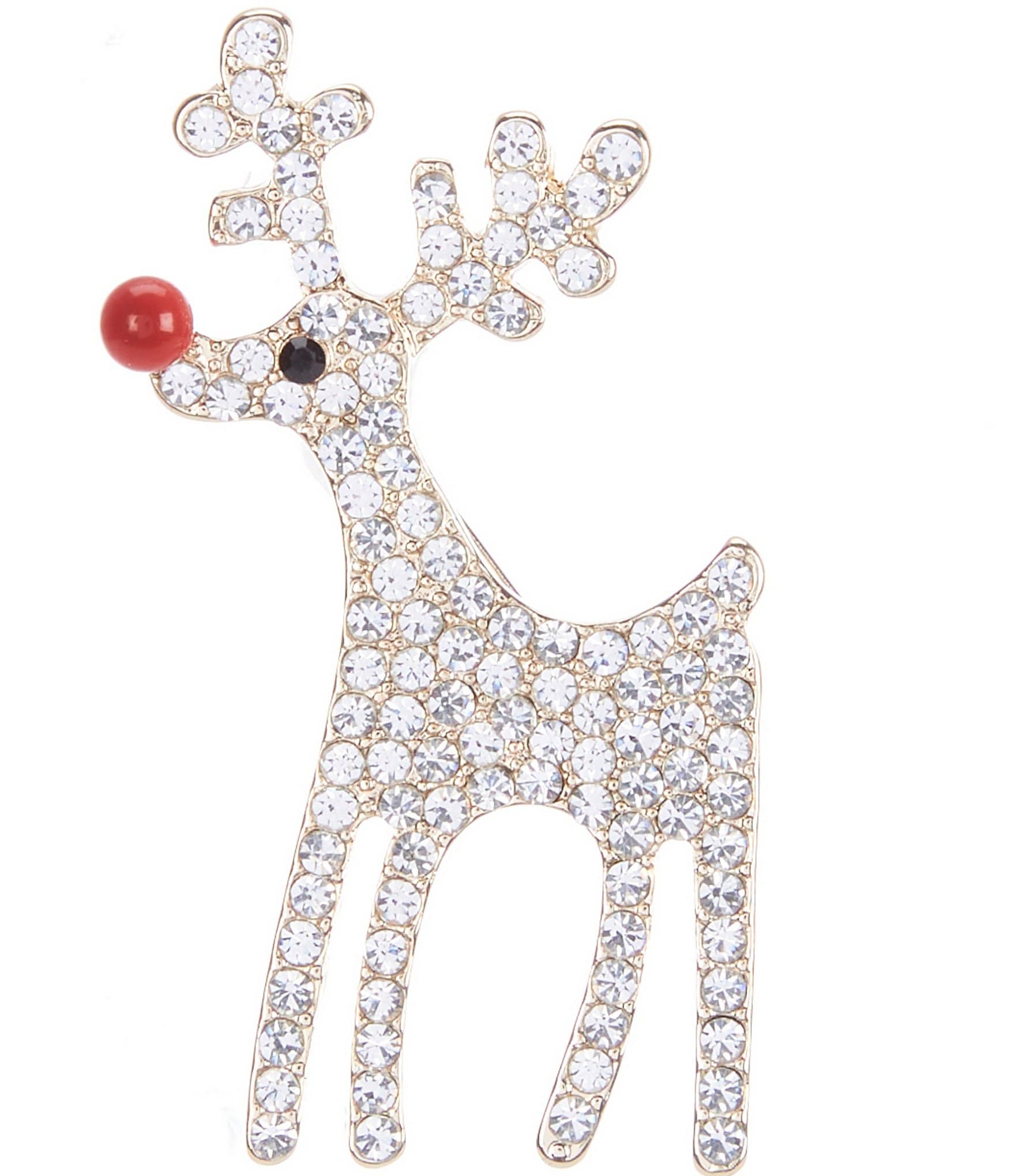 Merry & Bright Crystal Reindeer Pin | Dillard's
