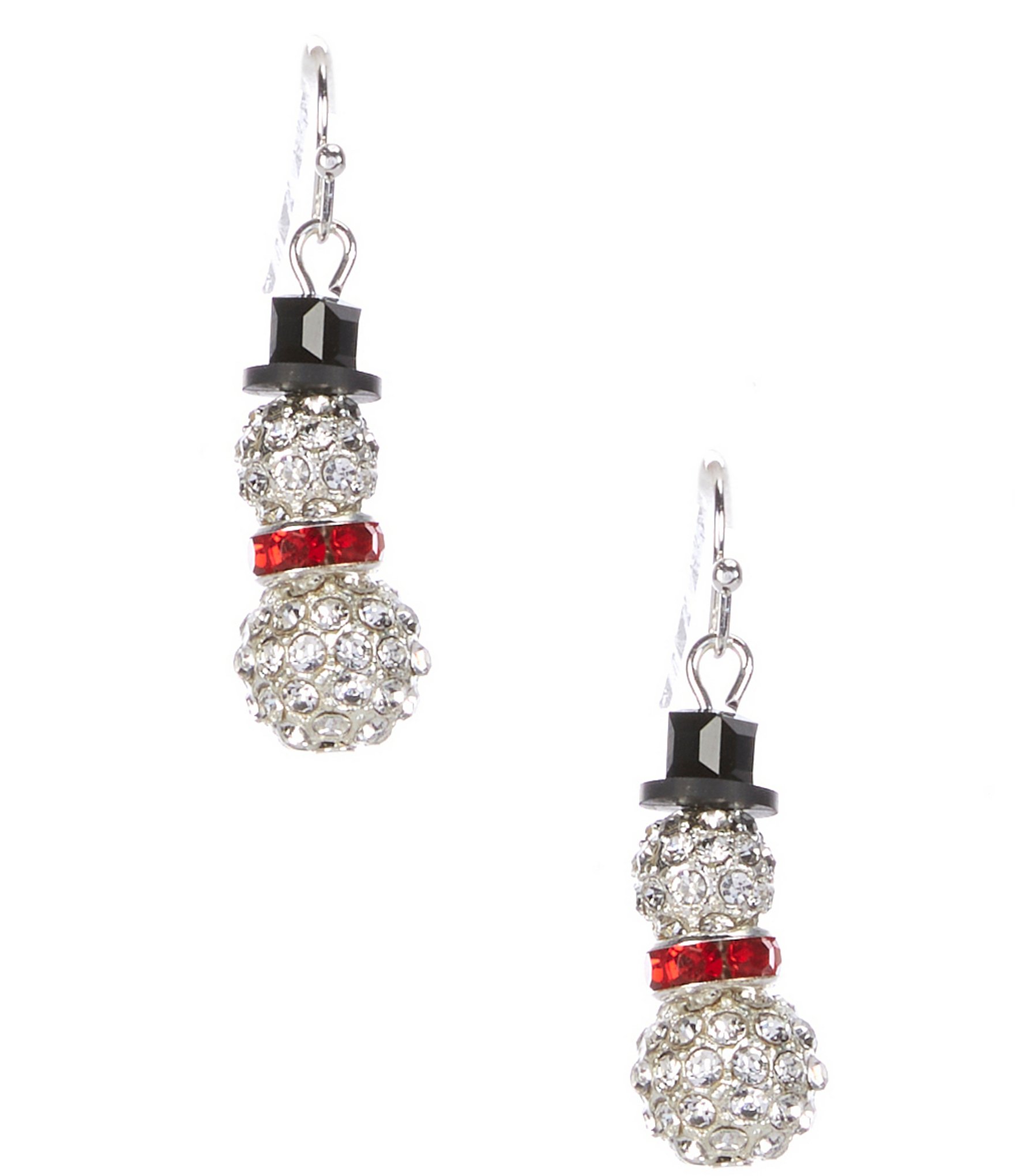 Merry & Bright Snowman Crystal Drop Earrings