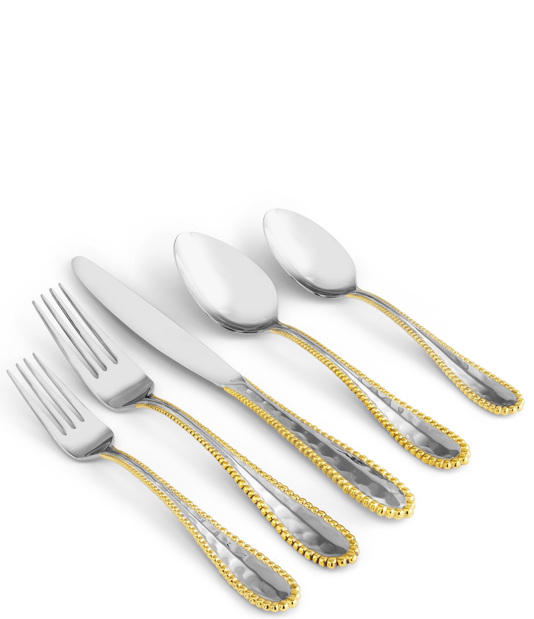 Michael Aram Molten Beaded Edge 5-Piece Flatware Set