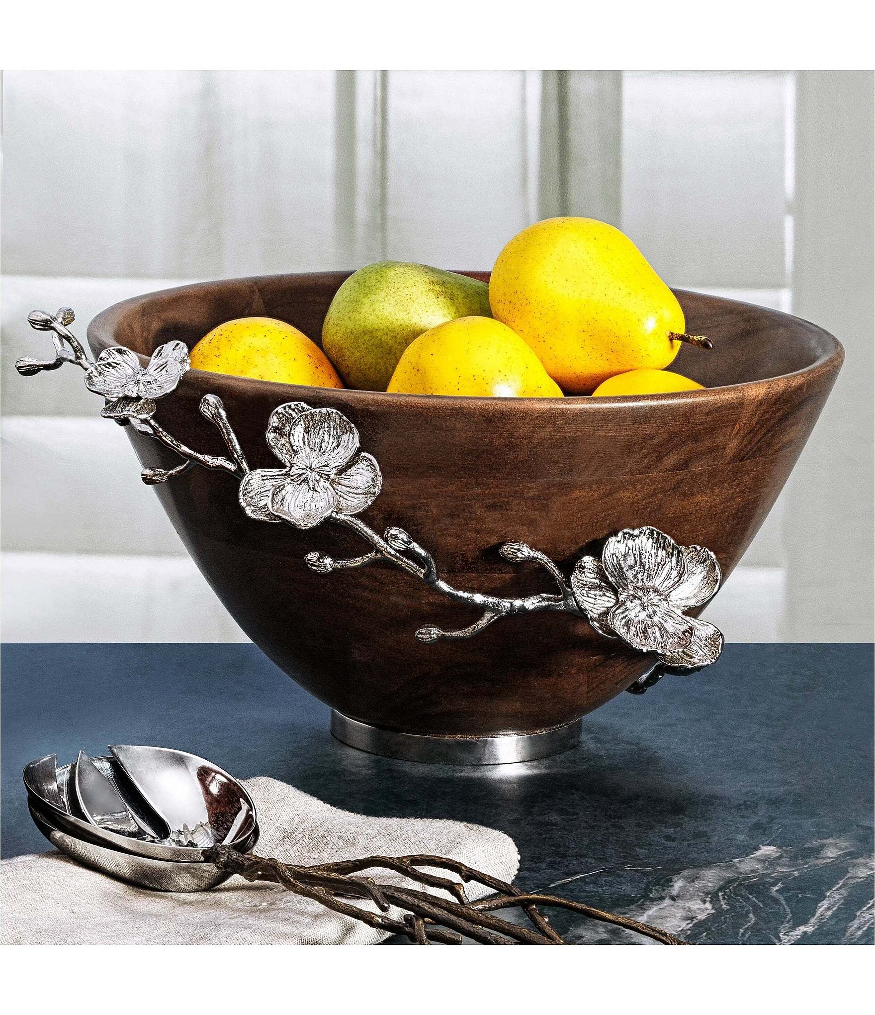 Michael Aram White Orchid Wood Solid Sculptural Bowl