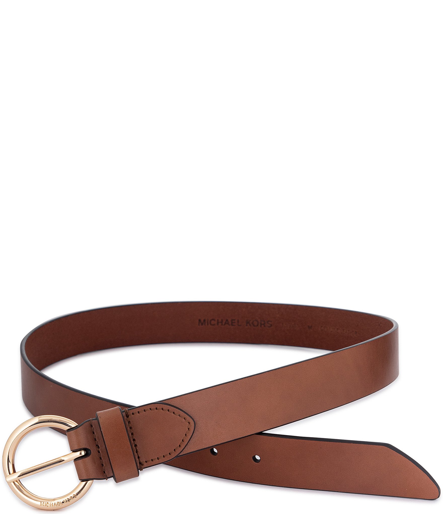 Michael Kors 1.25'' Vegan Leather Logo Embossed Belt