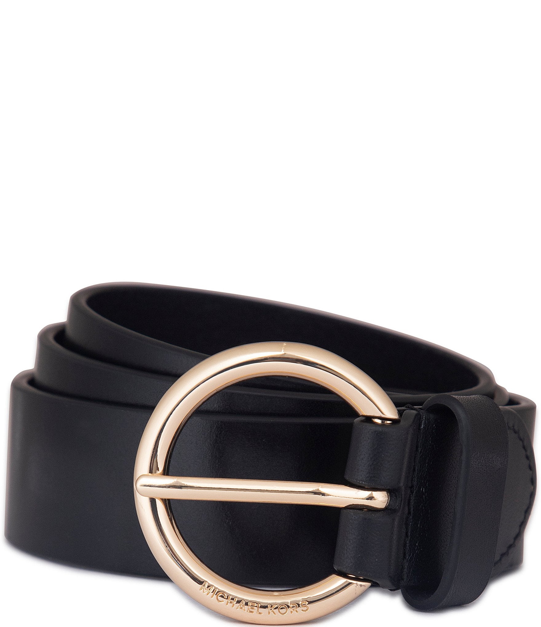 Michael Kors 1.25'' Vegan Leather Logo Embossed Belt