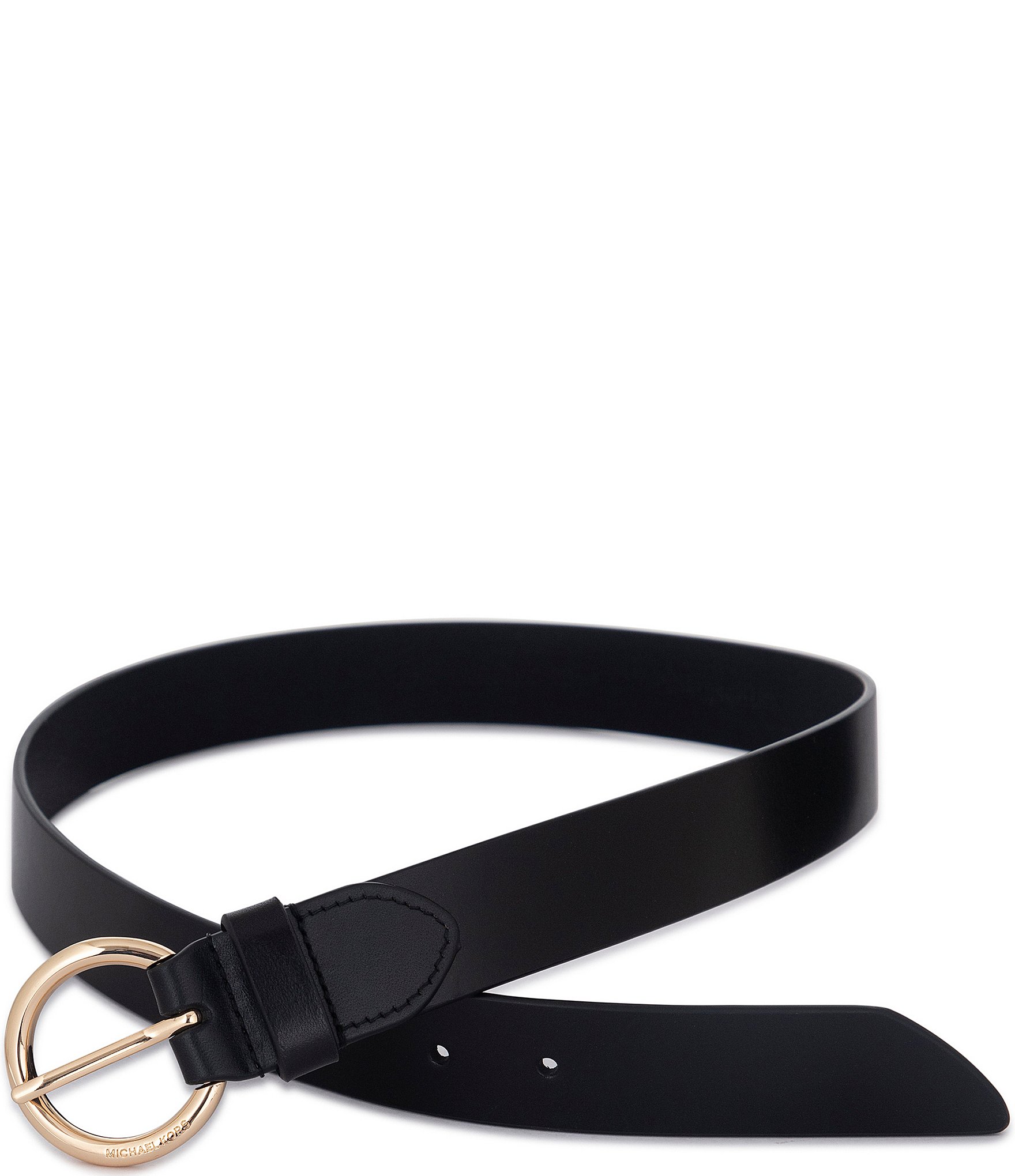 Michael Kors 1.25'' Vegan Leather Logo Embossed Belt