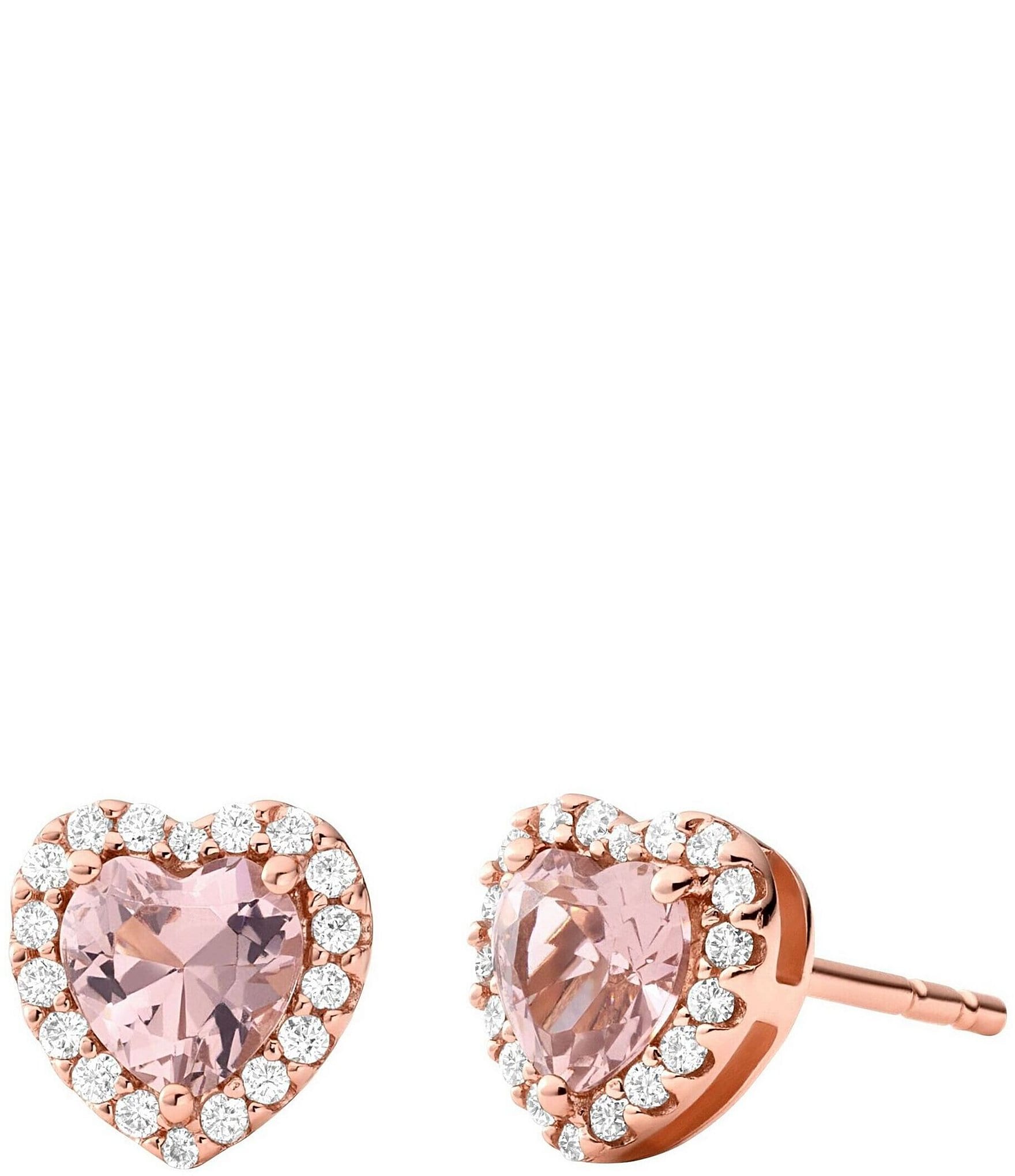 MICHAEL KORS Womens Rose Gold Blush Acetate Heart Earrings Studs MKJ6704791  +BOX | eBay