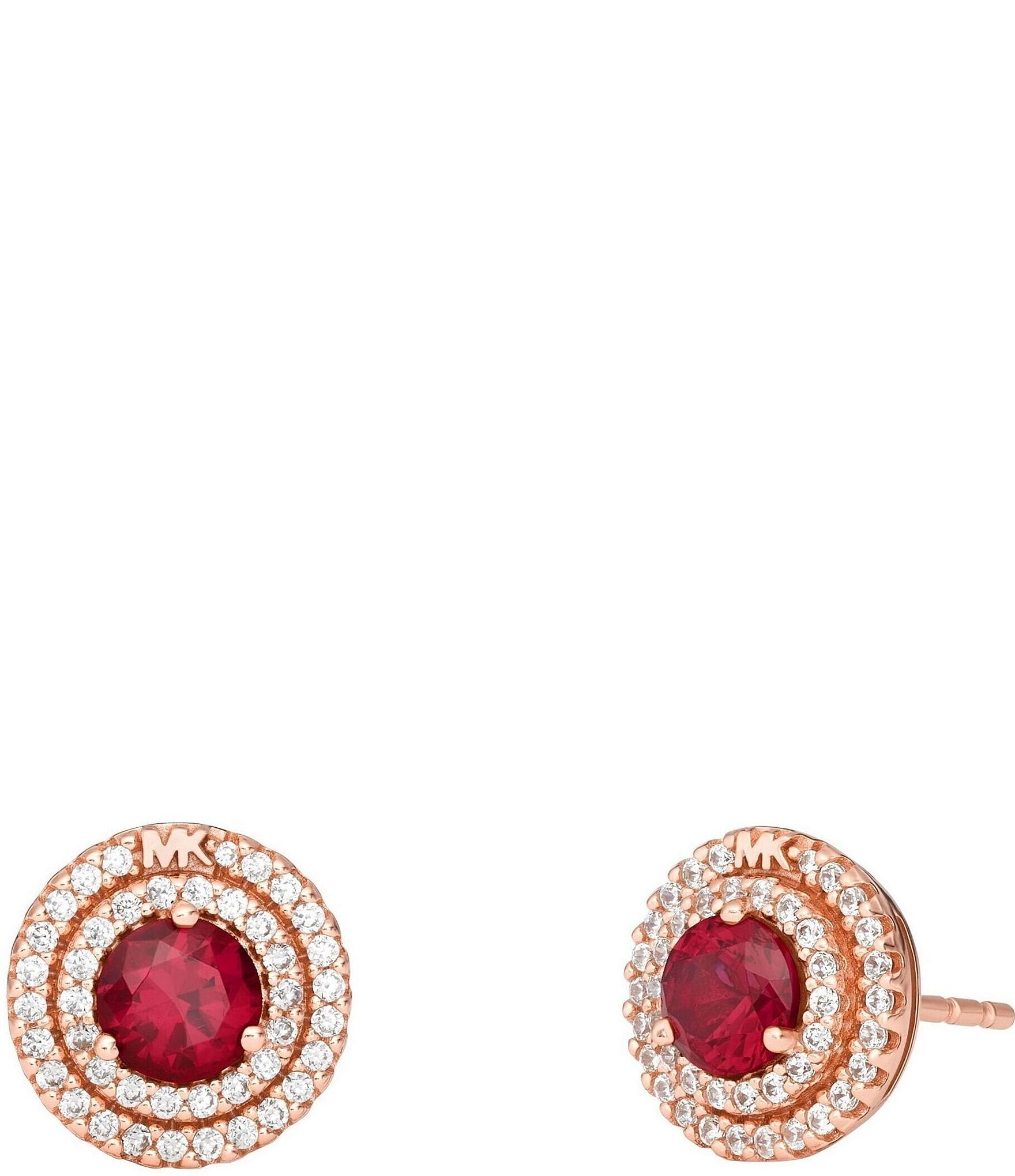 Michael Kors Rose Gold Cubic Zirconia Halo Stud Earrings MKC1035AN791   Knight Jewellers