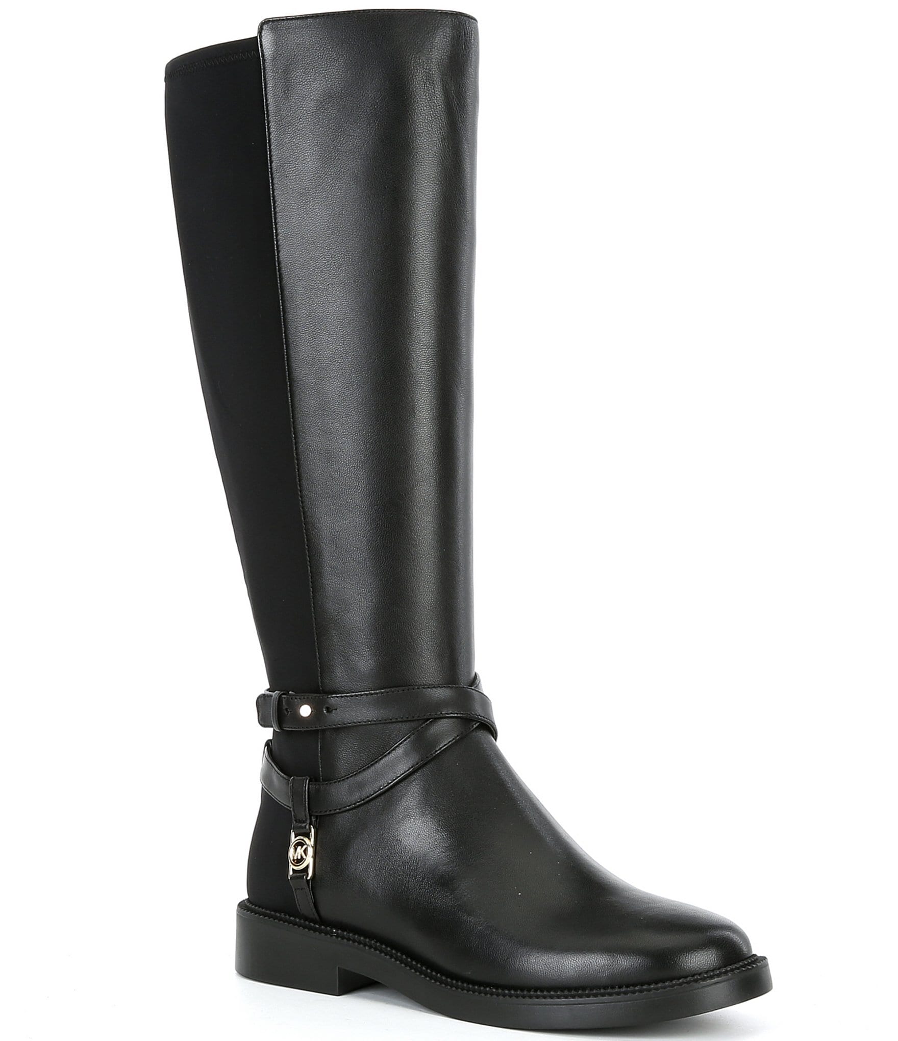 Michael Kors Abigail Leather Stretch Back Riding Boots Dillard s