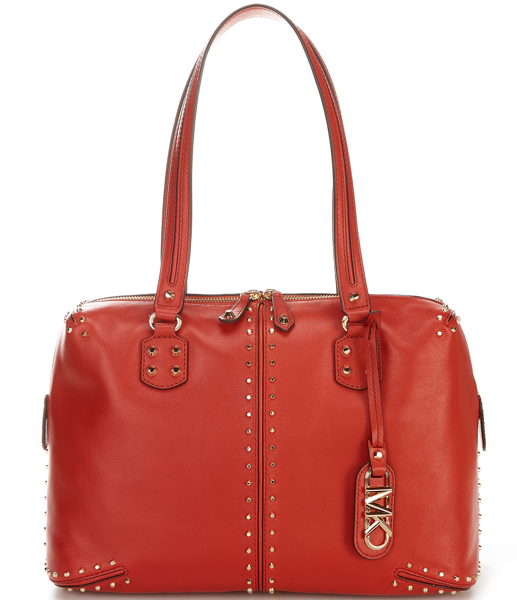 Michael Kors Michael Hadleigh Large Leather Tote in Red