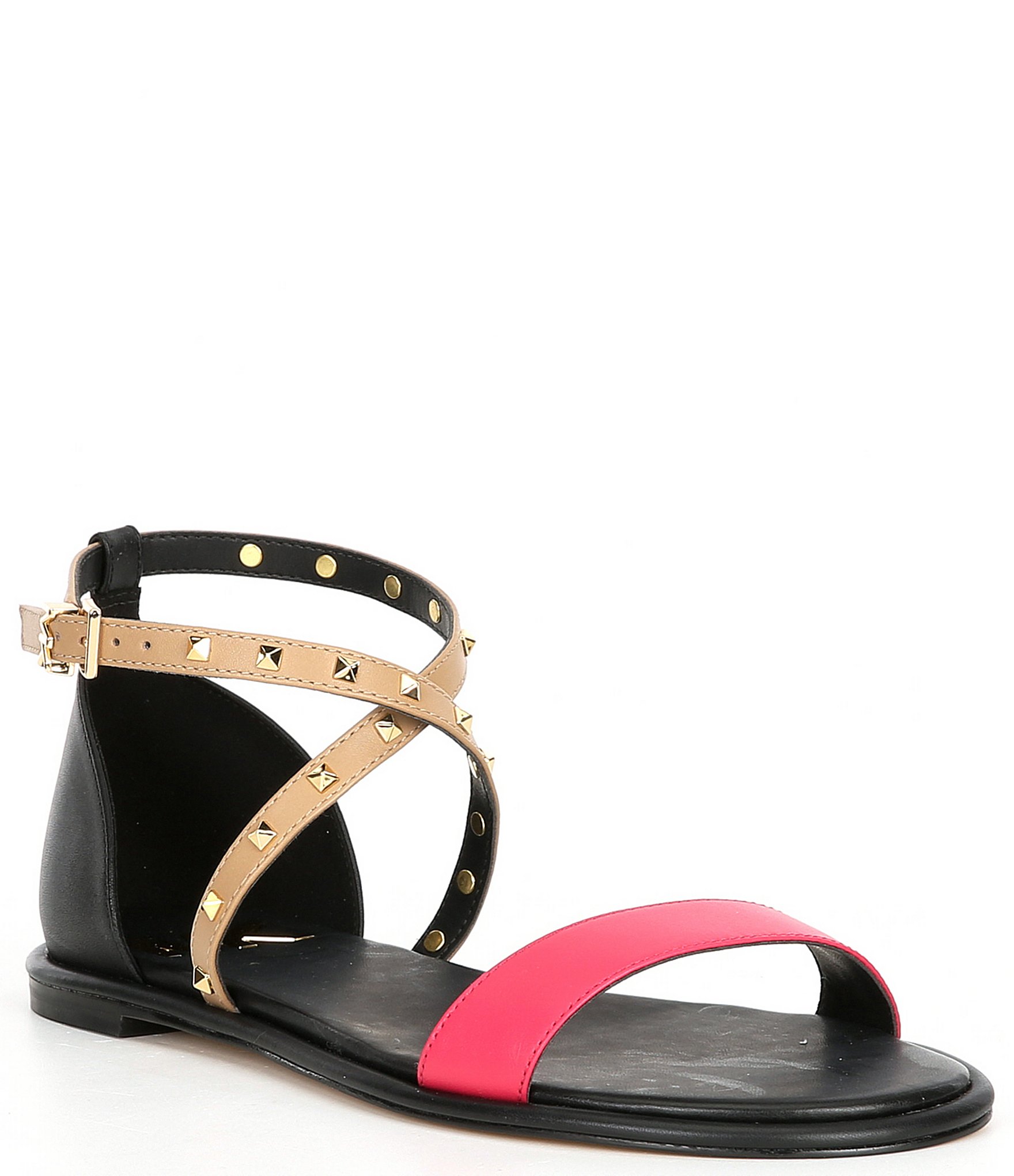 Vince Camuto Lemenda Leather Buckle Flat Slide Sandals - 5.5M