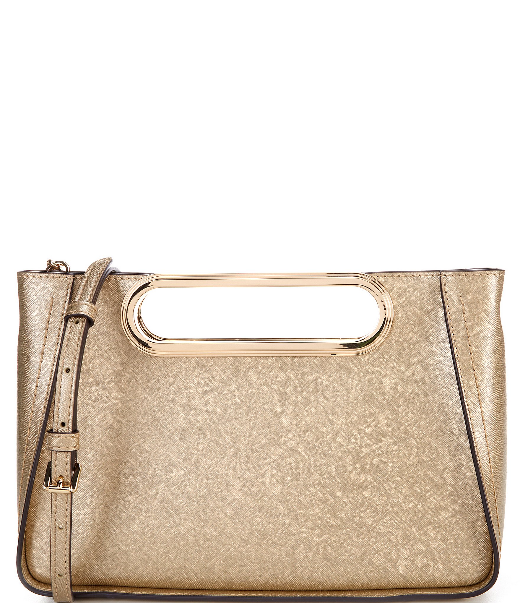 Michael Kors Cece Black Leather Long Gold Chain Clutch Handbag Shoulder Bag  ref.275165 - Joli Closet