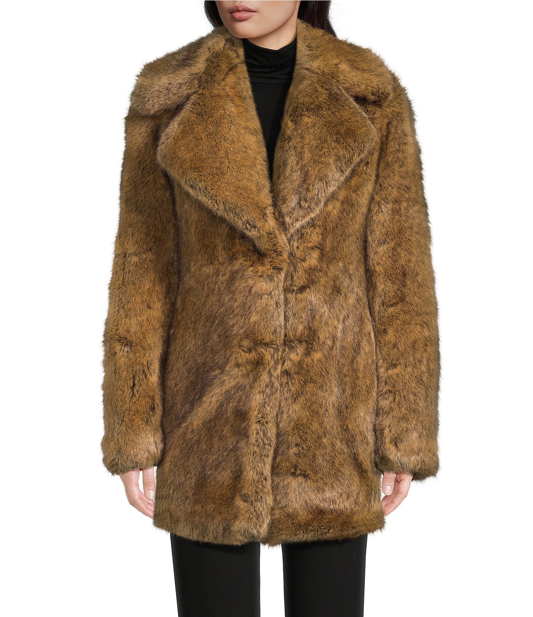 Michael Kors Coyote Faux Fur Coat | Dillard's