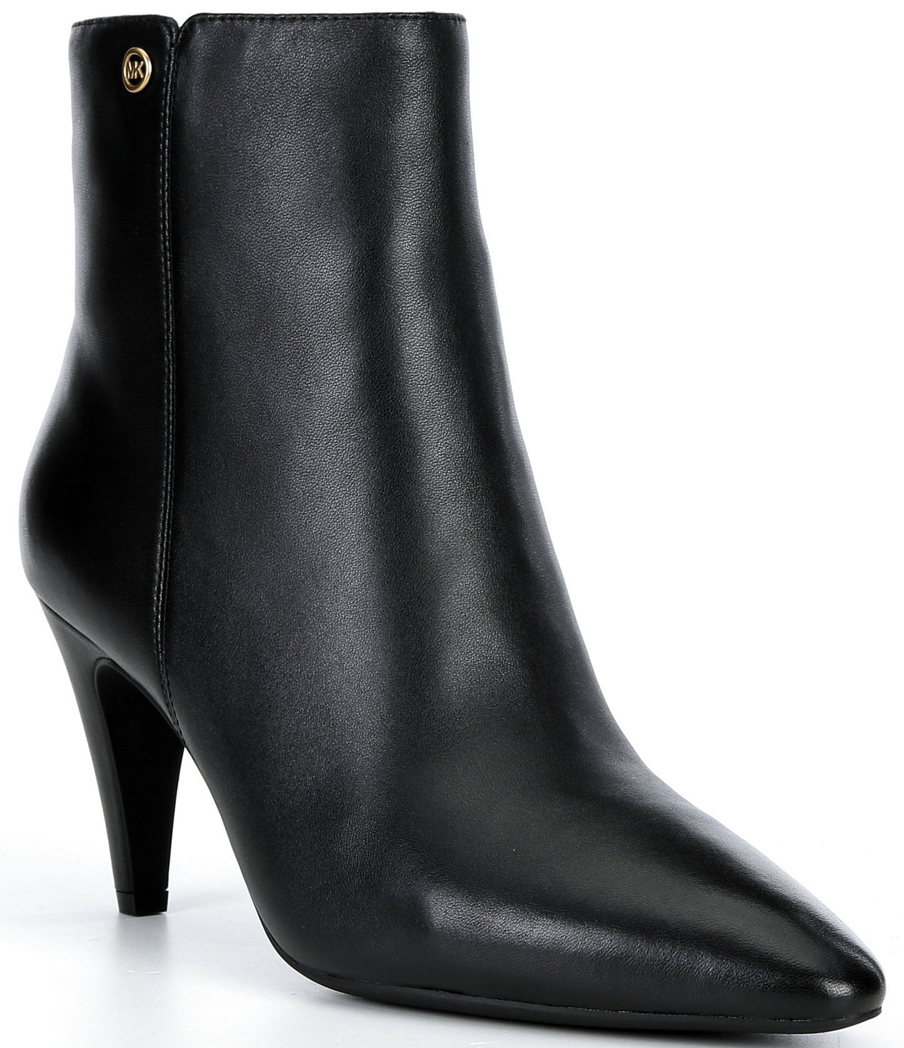 Michael Kors Daniela Heeled Leather Pointed Toe Booties