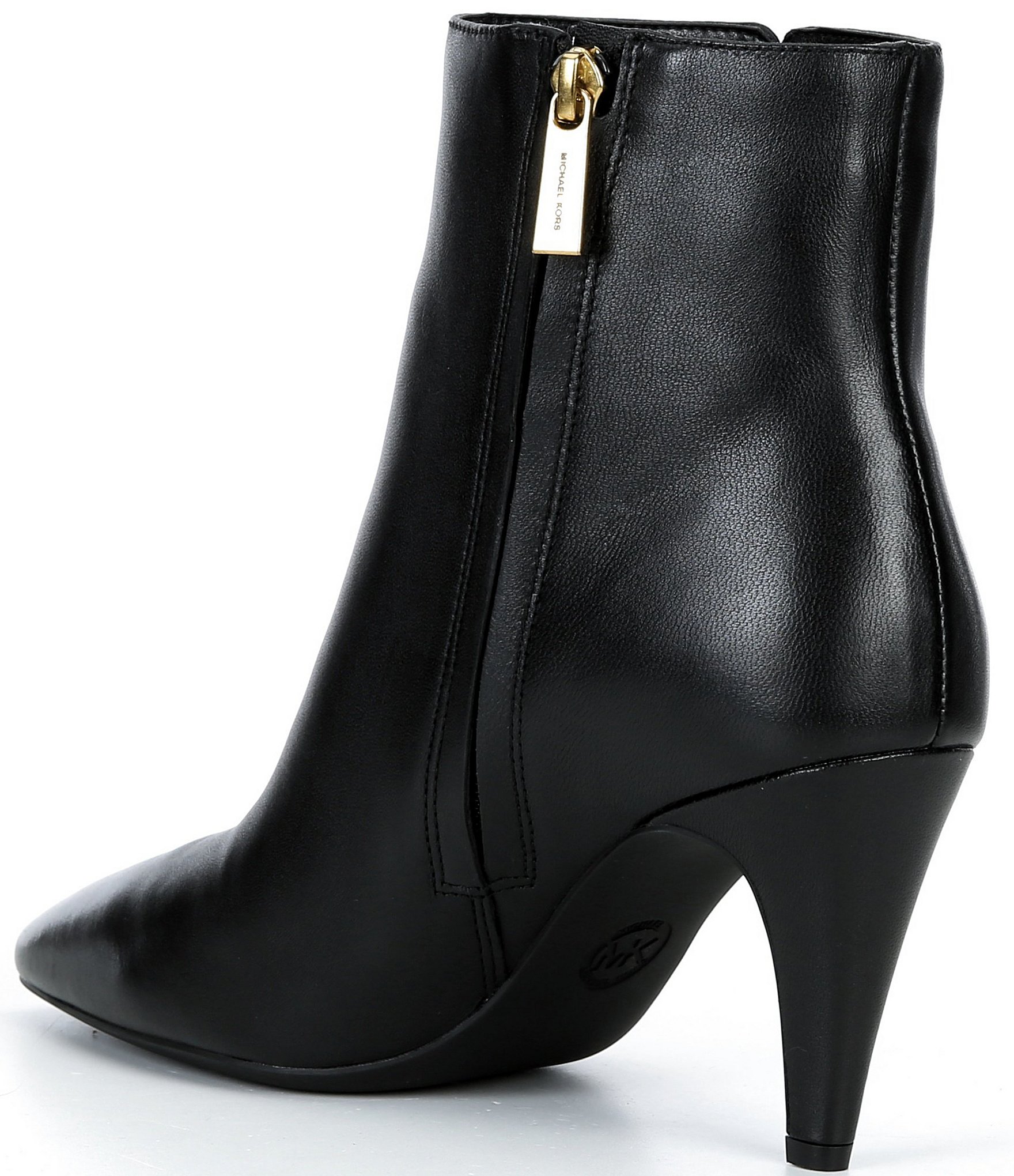 Michael Kors Daniela Heeled Leather Pointed Toe Booties