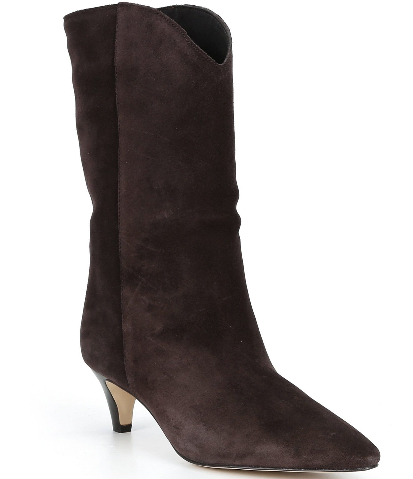Michael Kors Daniela Suede Kitten Heel Mid Calf Boots