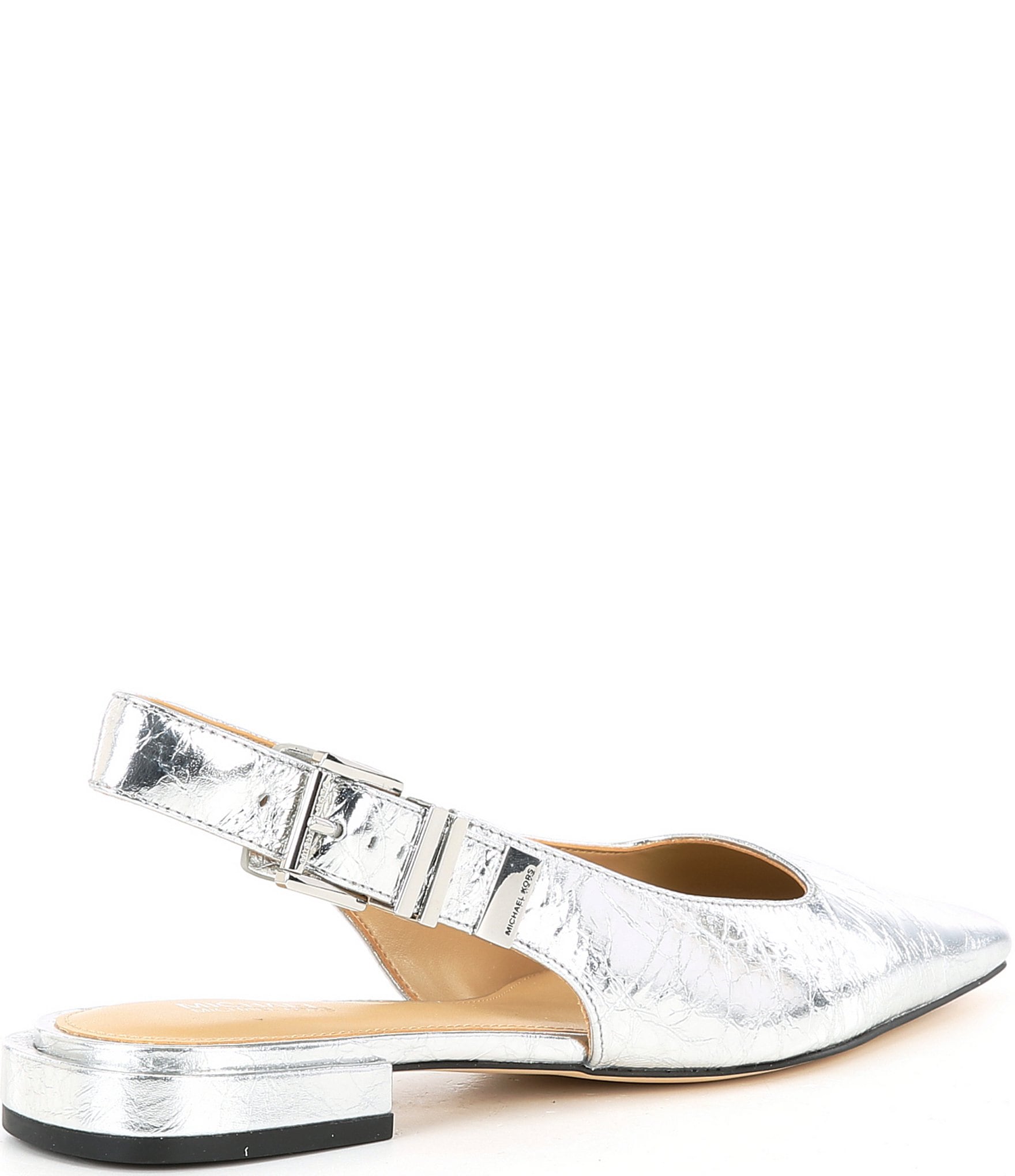 Michael Kors Darrington Metallic Leather Slingback Flats